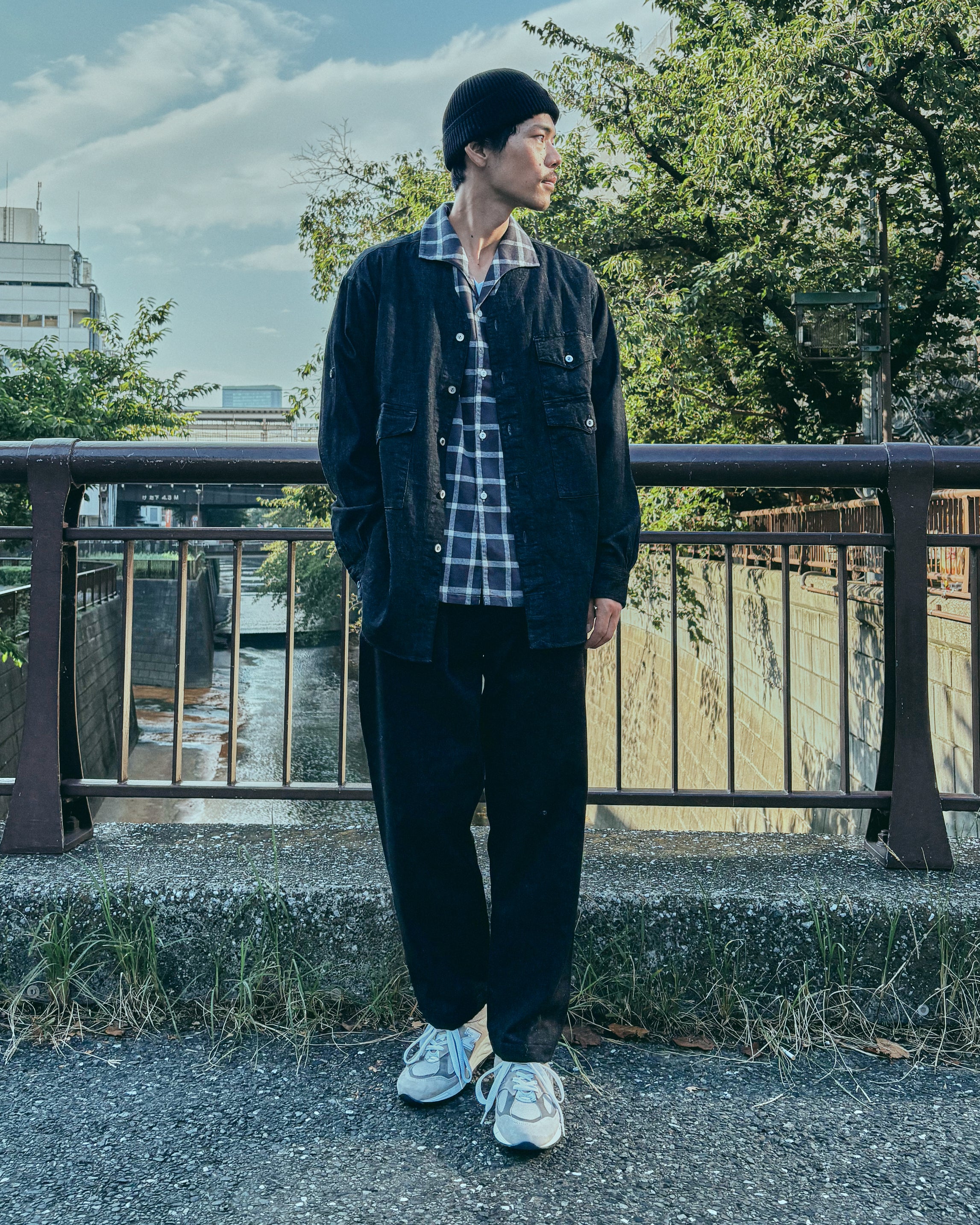 #3224-FP7 Fever : cotton flannel plaid grey check