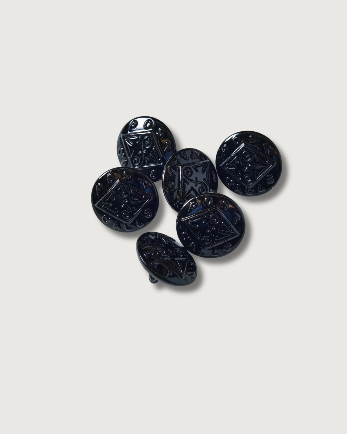Post O'Alls : Change Button Set (silver / black) 6 pieces for jacket