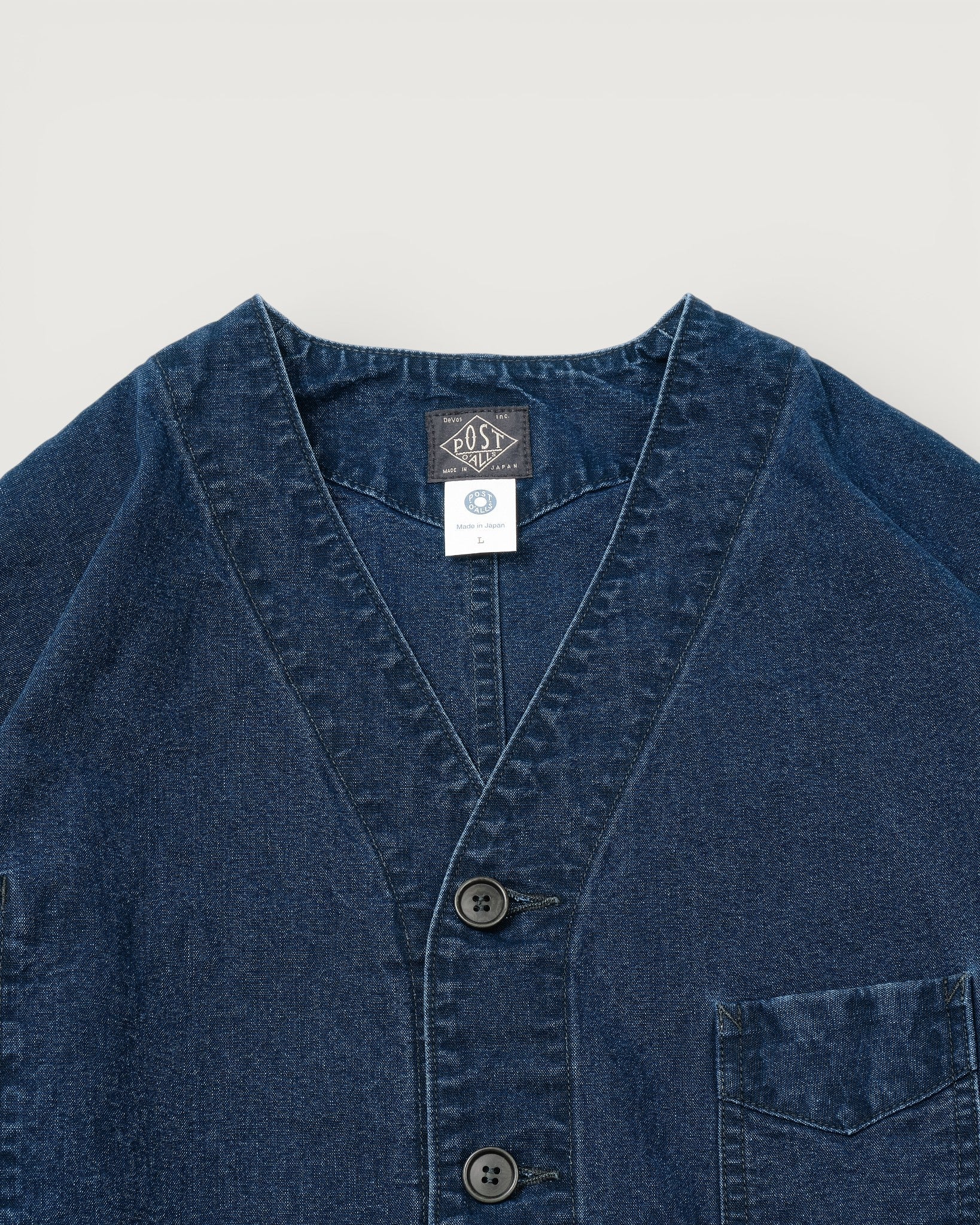 #3135DV-VIC POST Chinois Travail 2 DV : vintage indigo canvas deep washed indigo