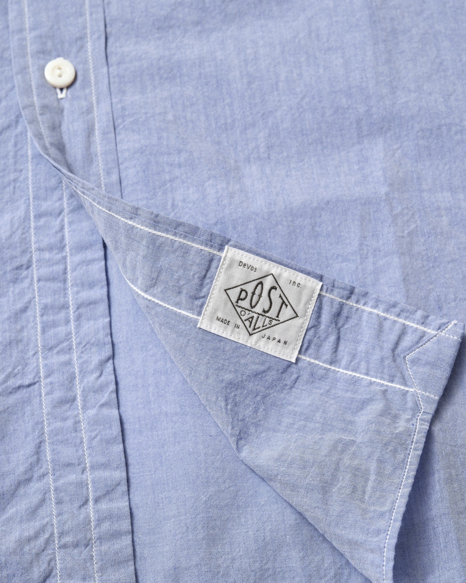 #3232B-HBL Original BL Band Collar Shirt : high count broadcloth lt.blue
