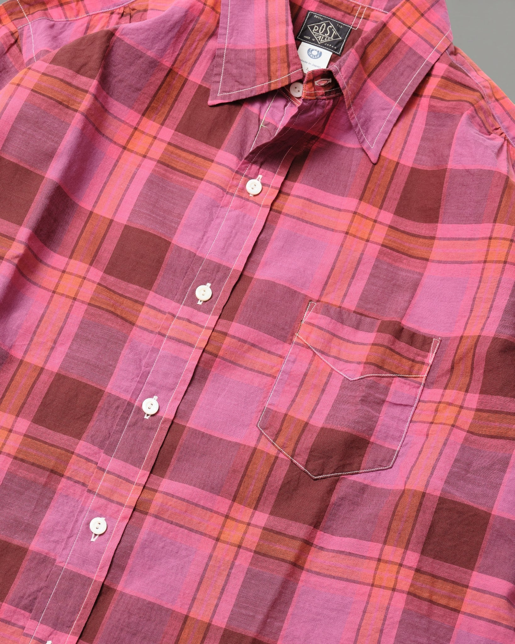 #3232-CPP Original BL Shirt : cotton plaid pink