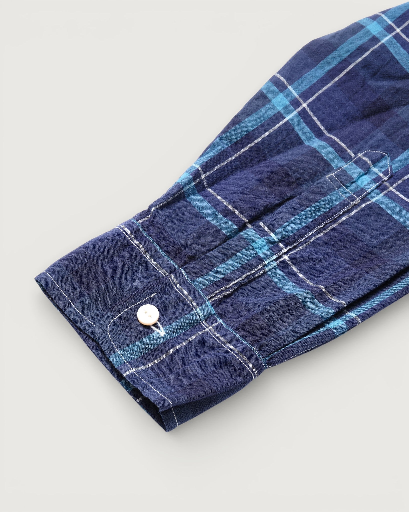 #3232-CPB Original BL Shirt : cotton plaid blue