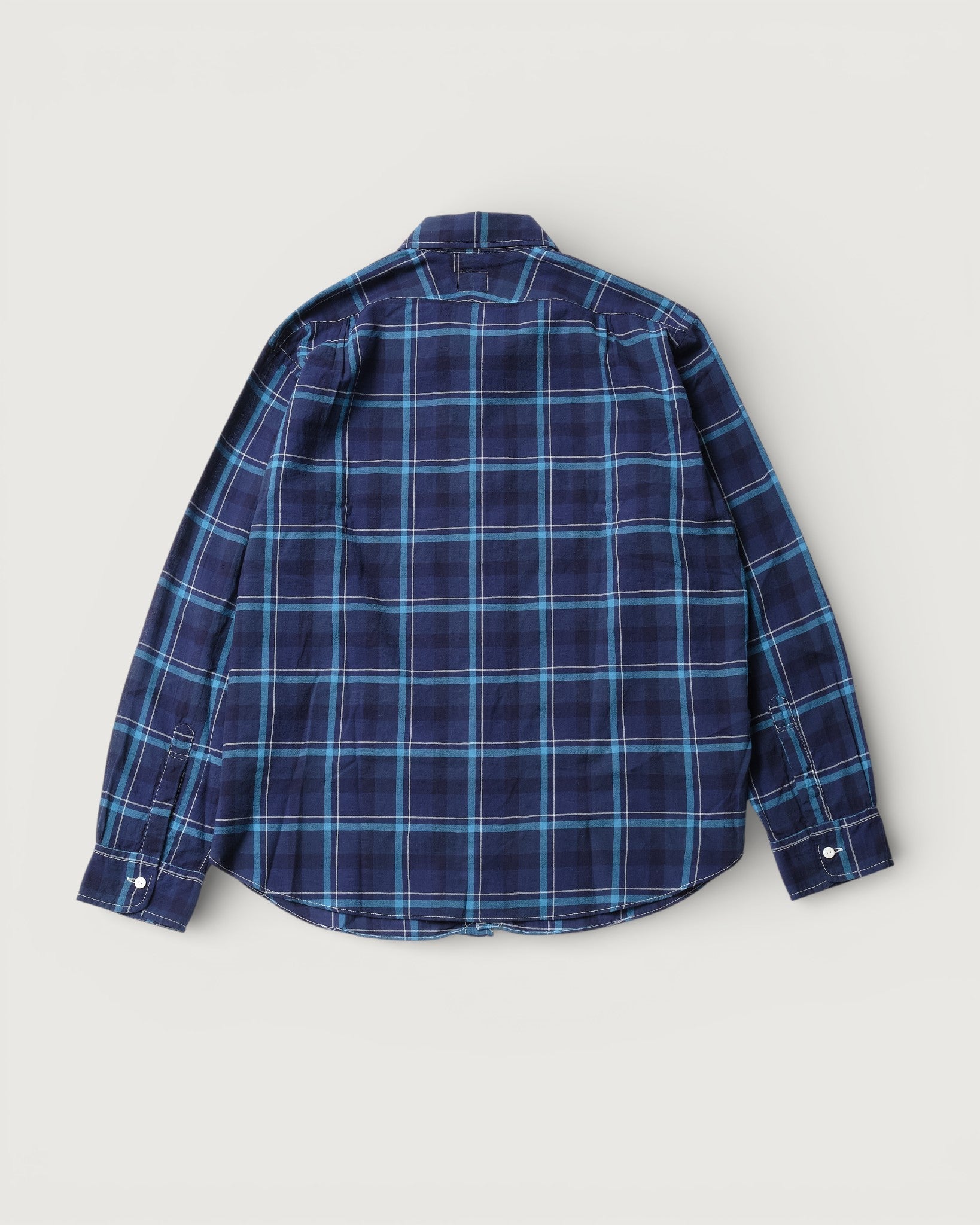 #3232-CPB Original BL Shirt : cotton plaid blue