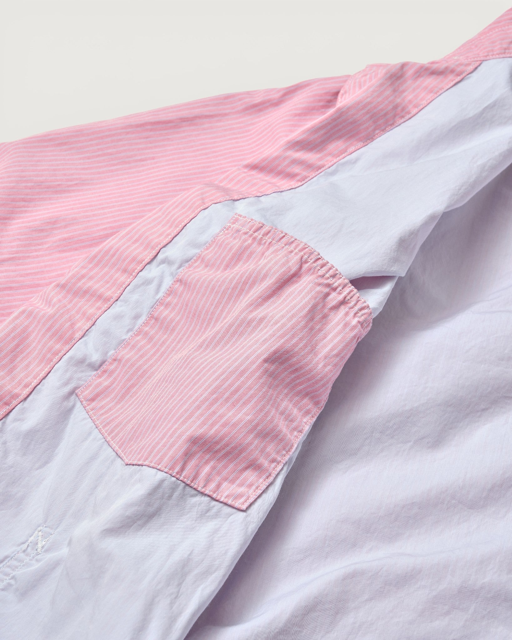 #1101L-SF3 WWII No.1 Jacket : stripe shirting x feather chambray pink stripe