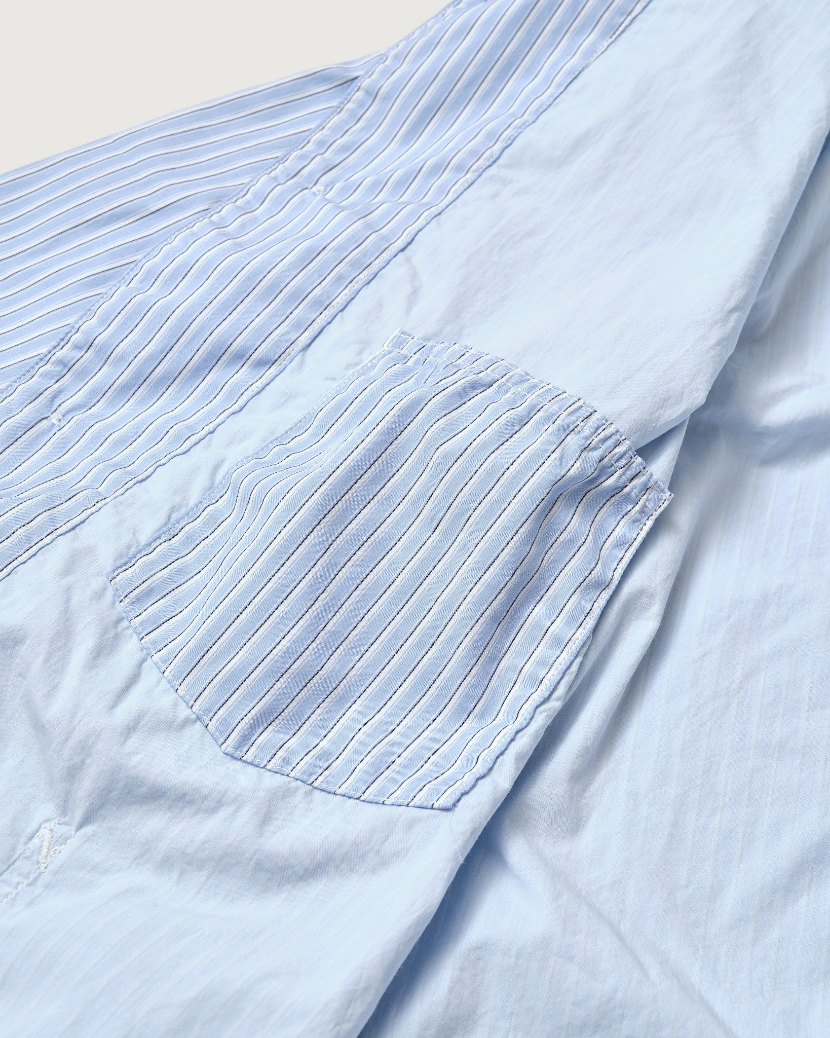 #1101L-SF1 WWII No.1 Jacket : stripe shirting x feather chambray blue stripe