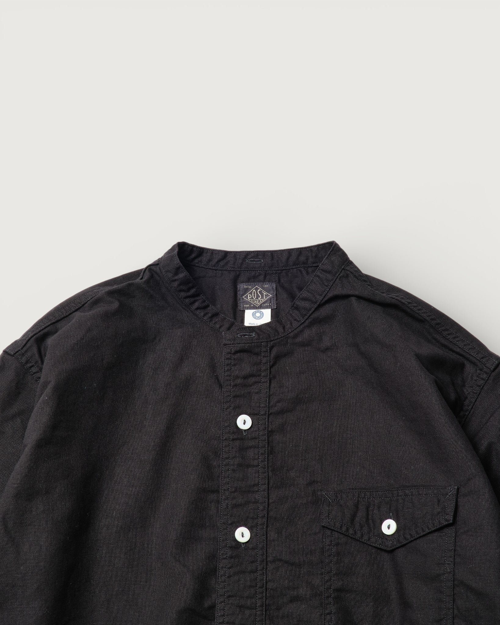 #3213SB-PCB NAVY CUT~Band S/S : Panama cloth black