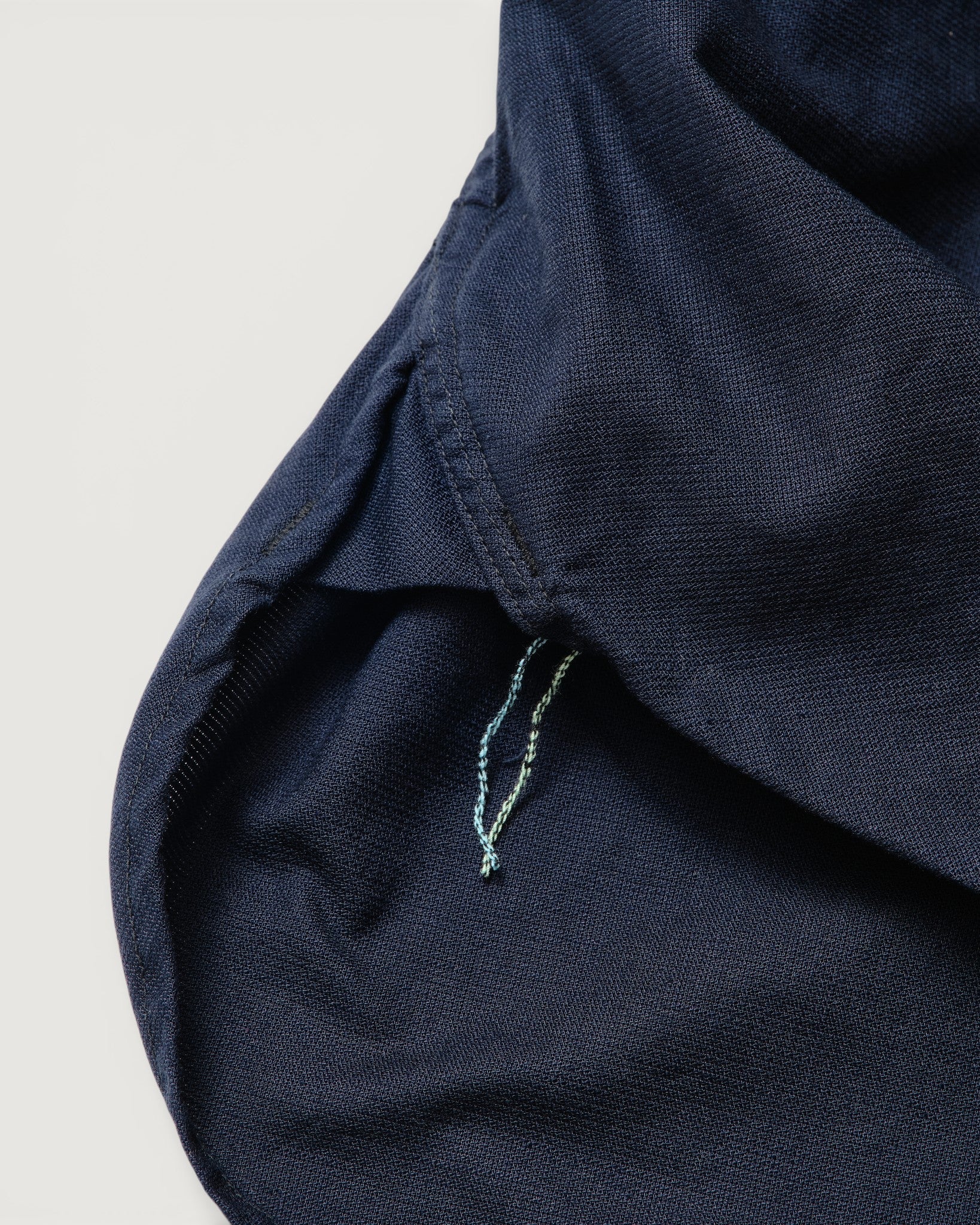 #3213SB-PCN NAVY CUT~Band S/S : Panama cloth navy