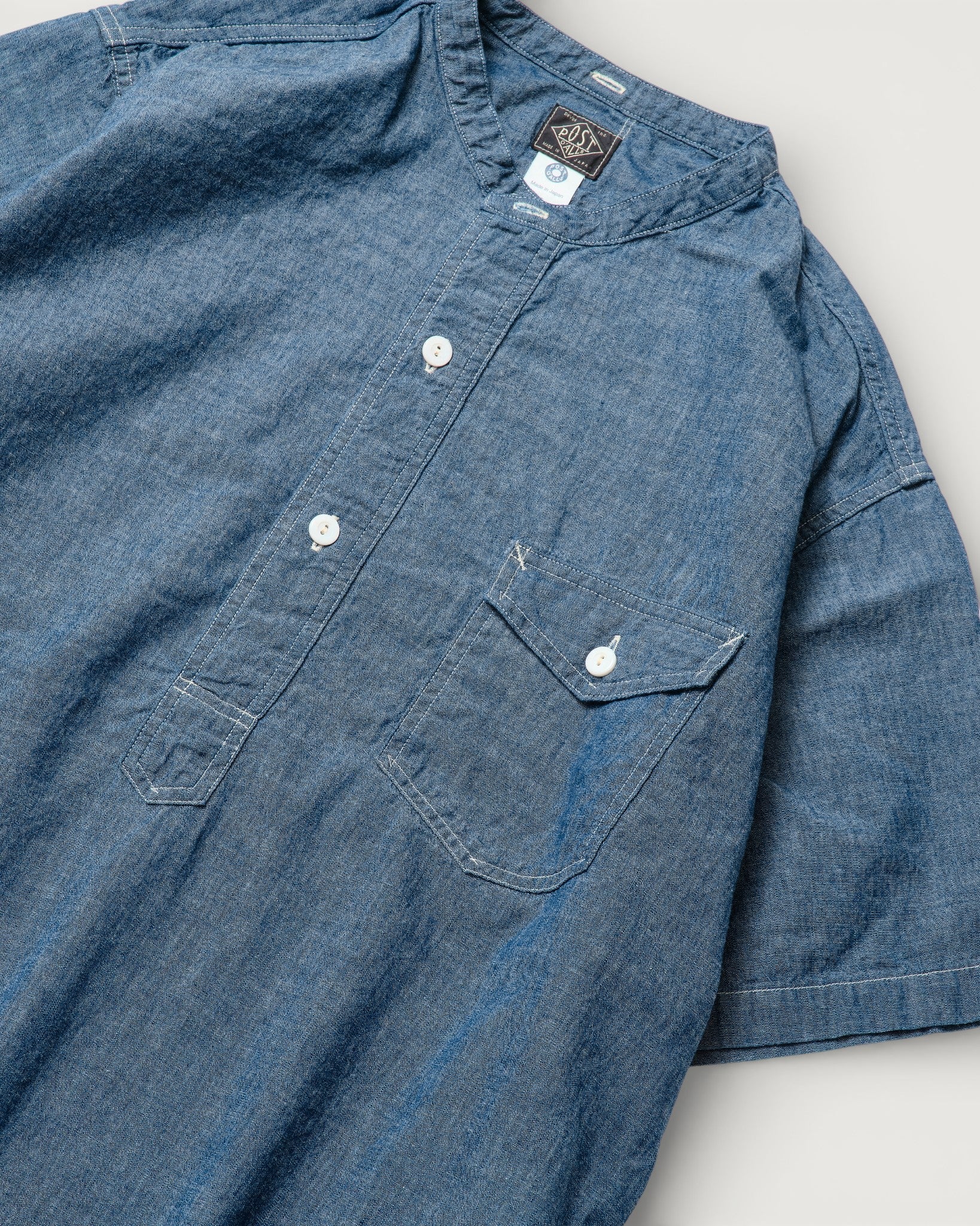 #3213SB-CC NAVY CUT~Band S/S : classic chambray indigo