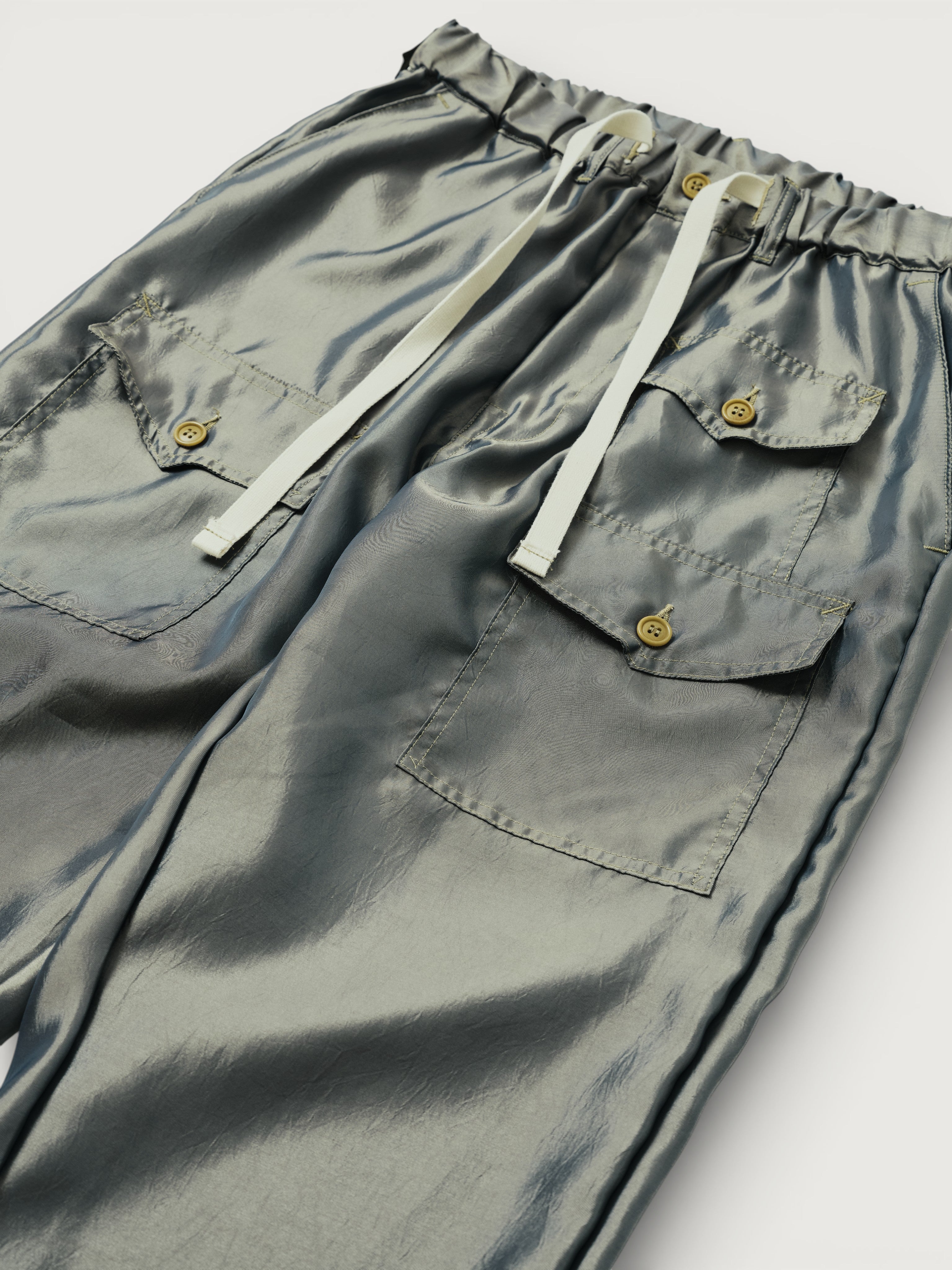 #3322-MK Town & Country Pants : metallic taffeta khaki