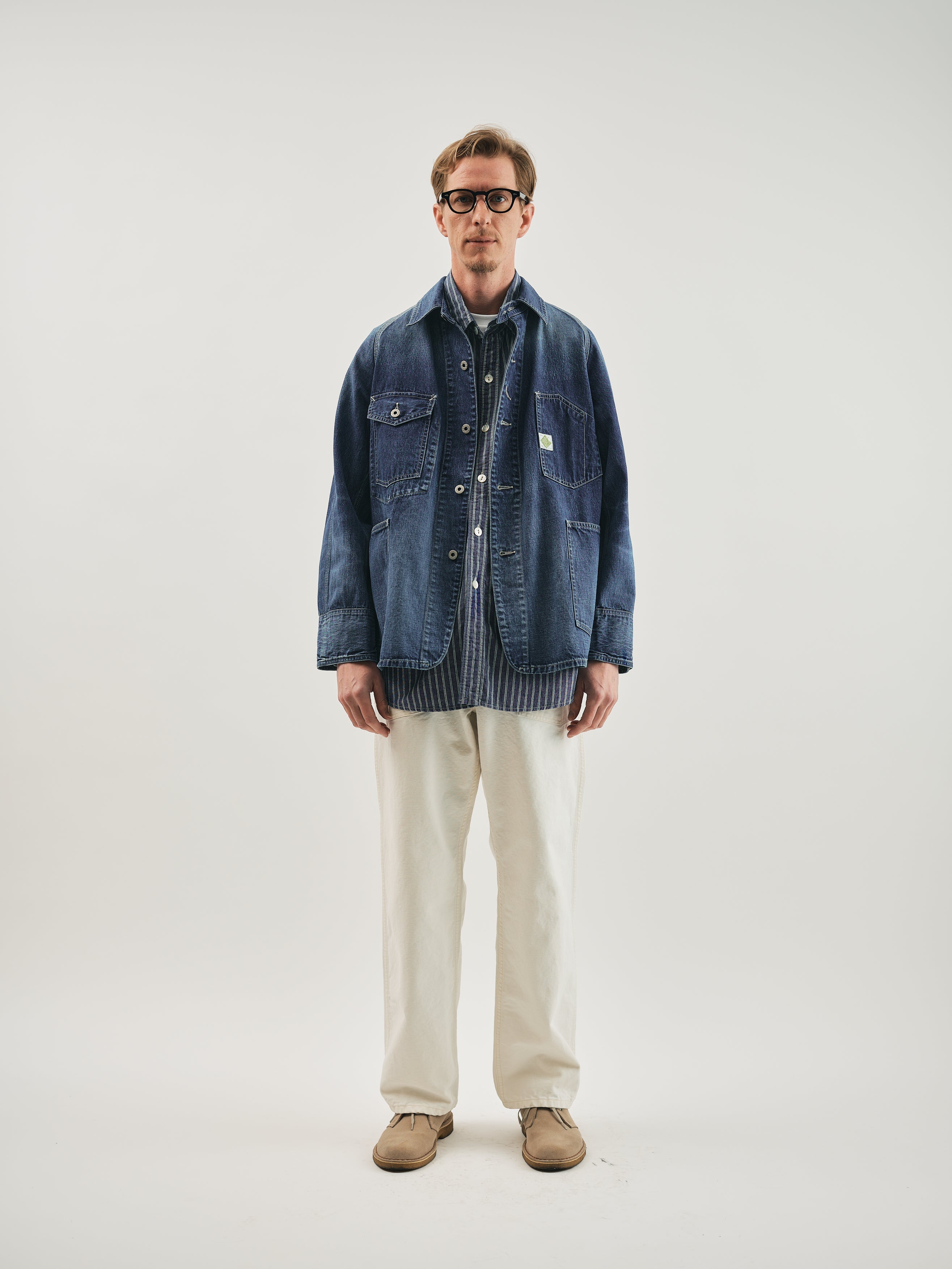 #1102-01W Engineers' Jacket : 10 oz.denim indigo worn wash