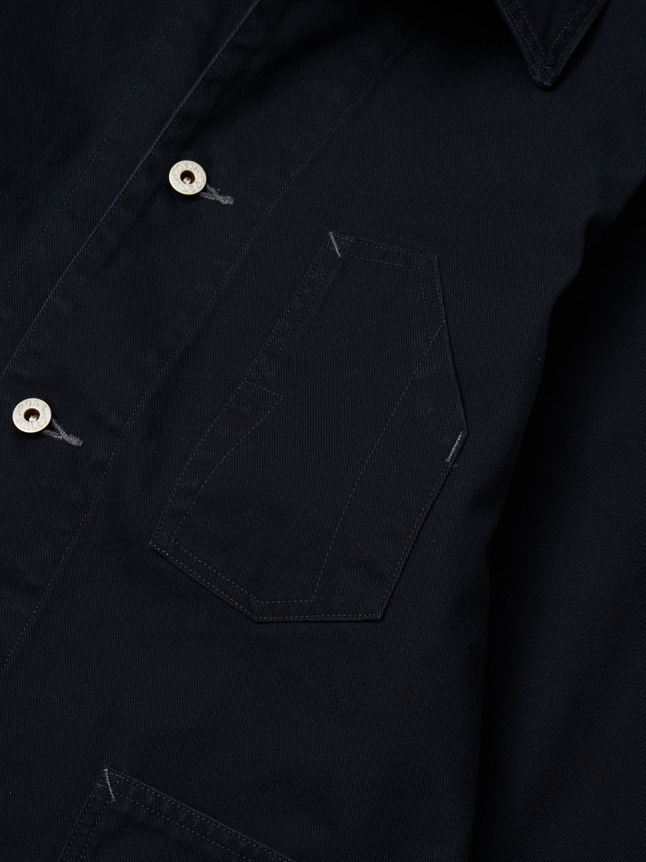 #1101-SN No.1 Jacket : cotton serge navy stone bio wash