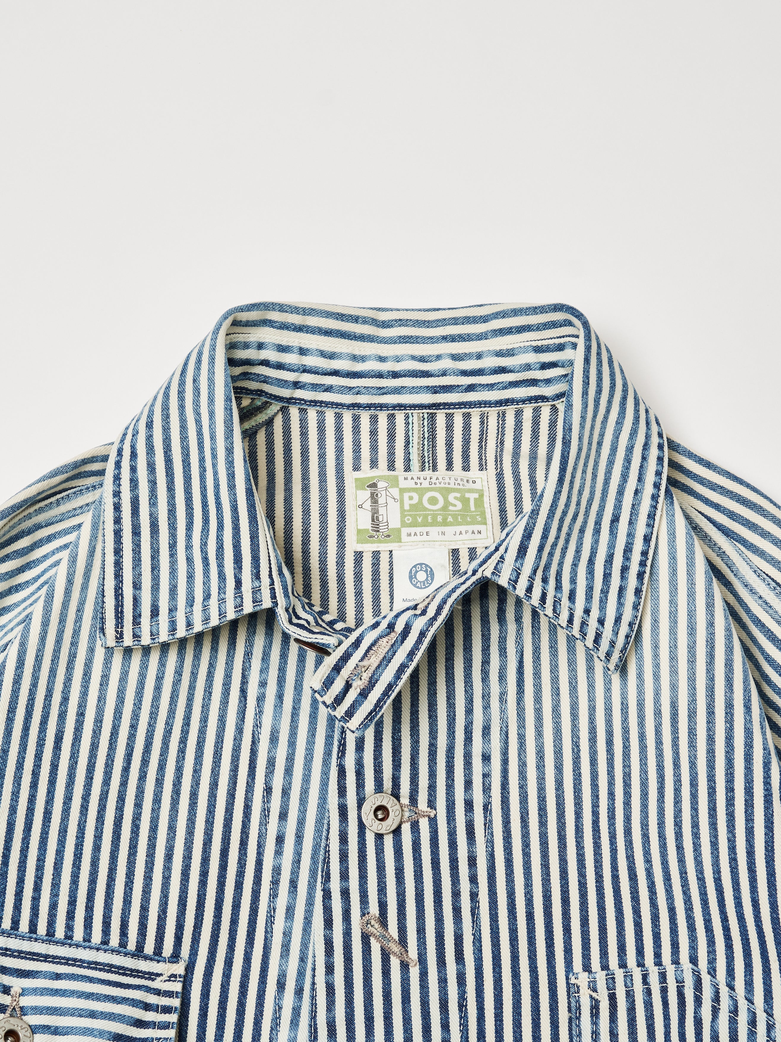 #1102-03W Engineers' Jacket : hickory stripe indigo worn wash