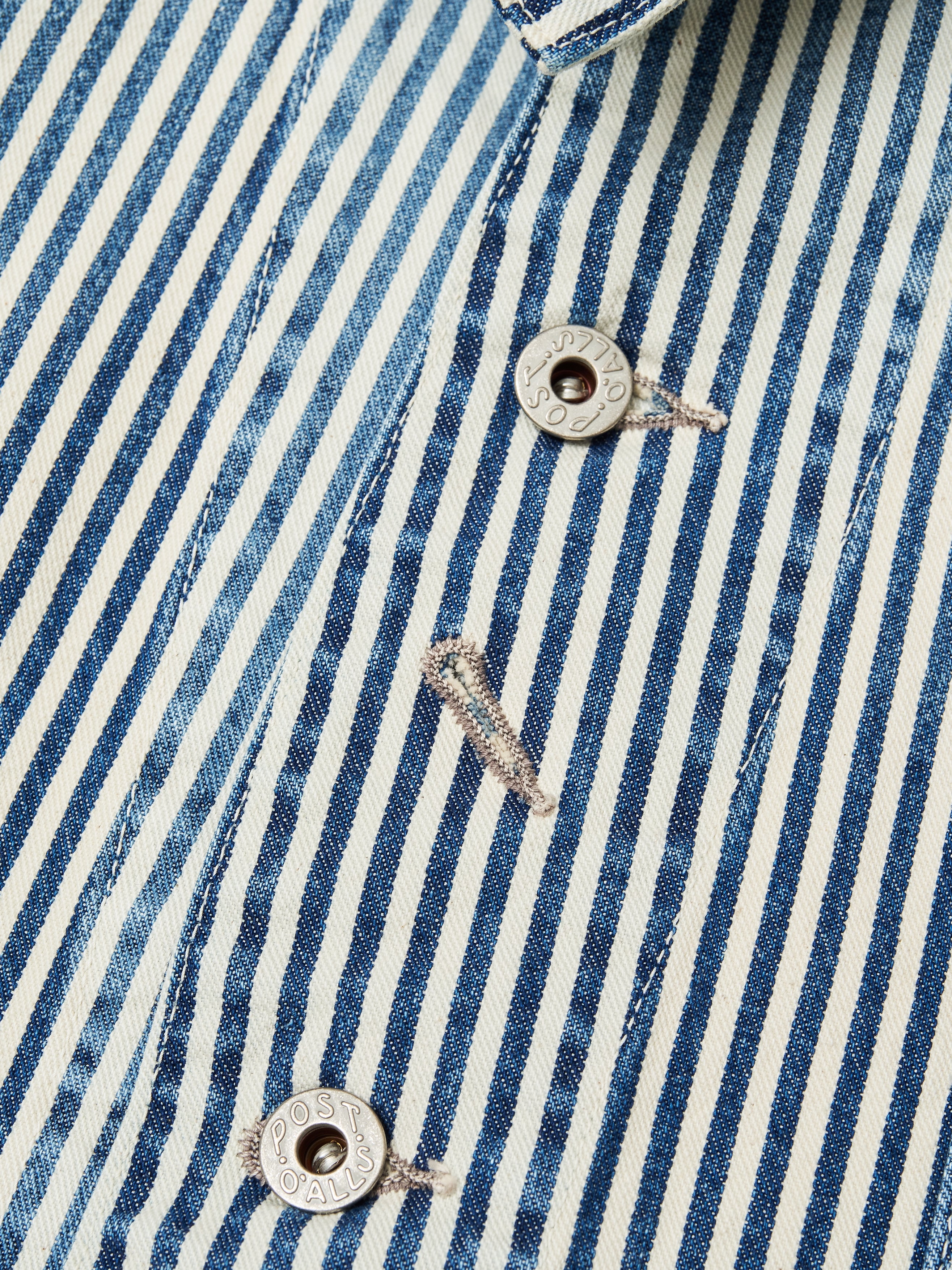 #1102-03W Engineers' Jacket : hickory stripe indigo worn wash