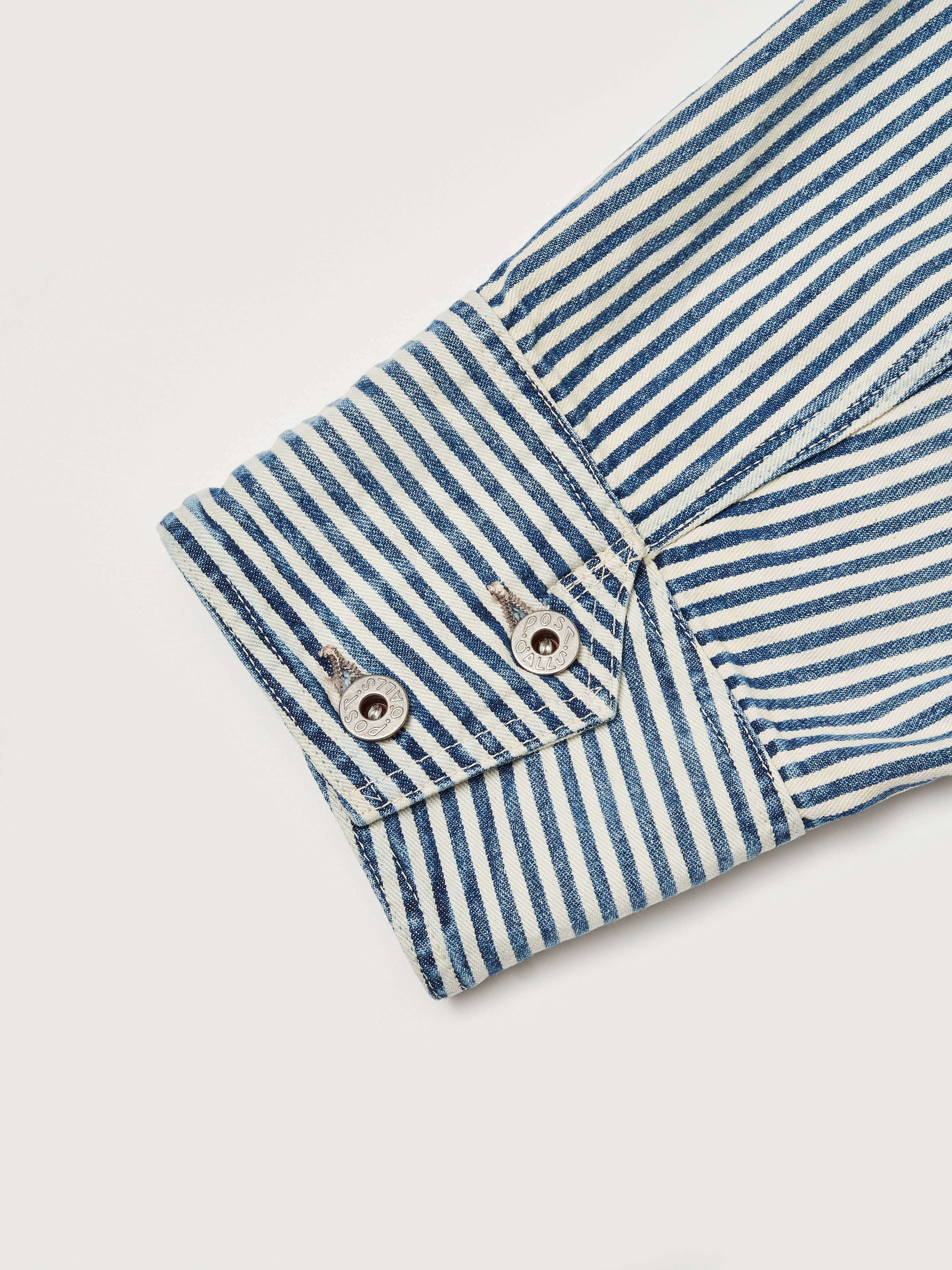#1102-03W Engineers' Jacket : hickory stripe indigo worn wash