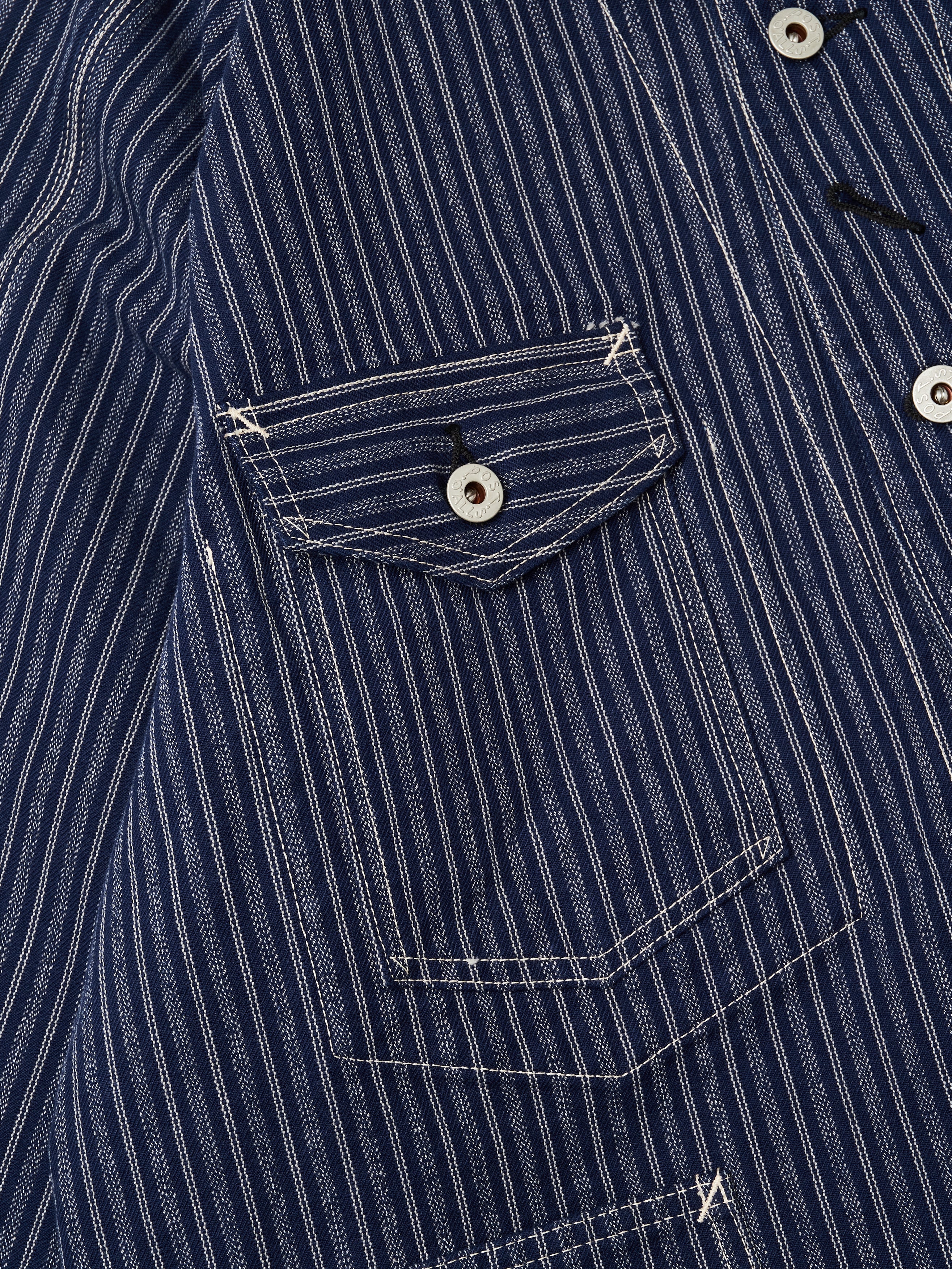 #1102-AS Engineers' Jacket : alternate stripe indigo