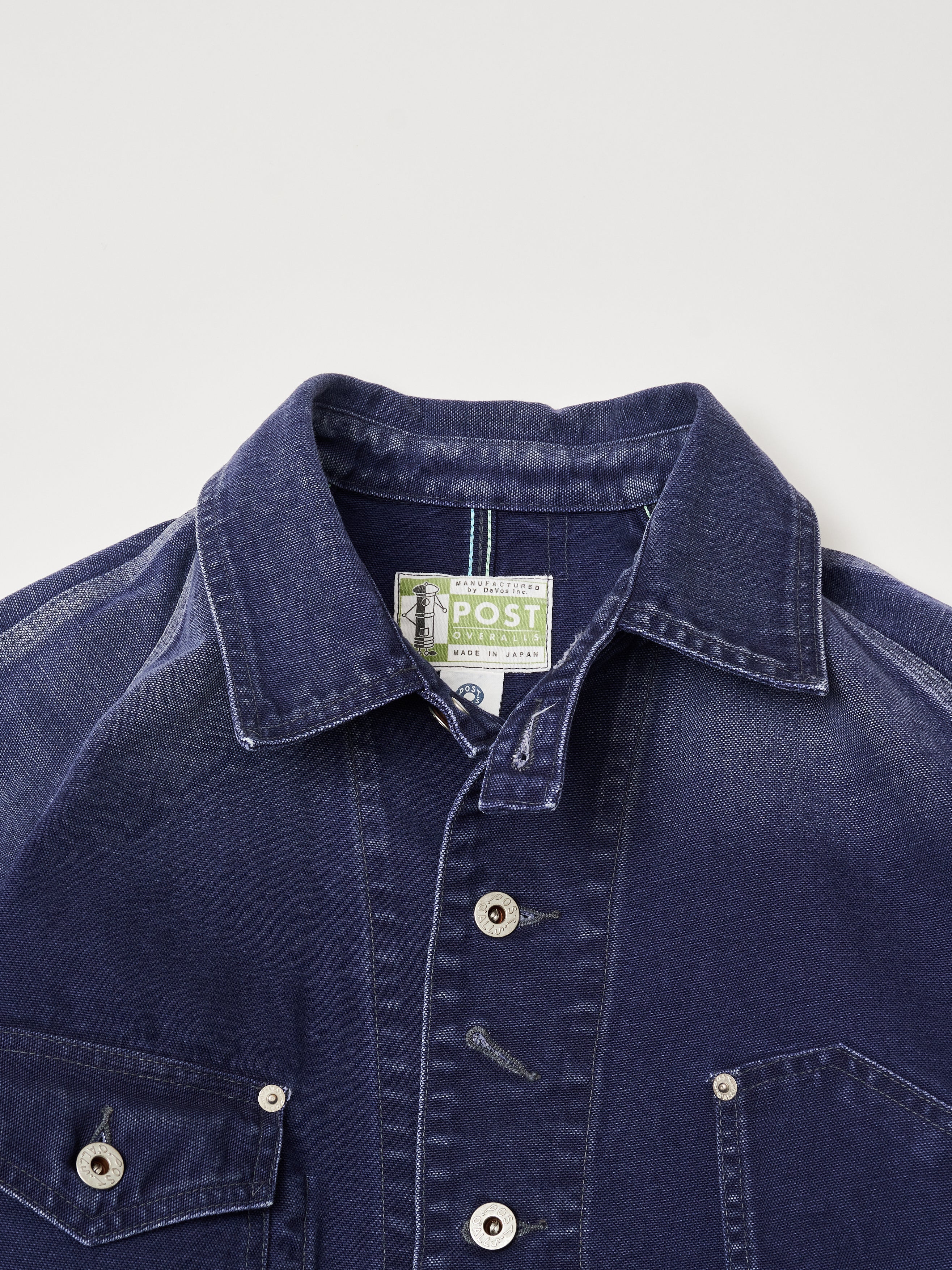#1102-CN Engineers' Jacket : vintage canvas navy bio stone wash