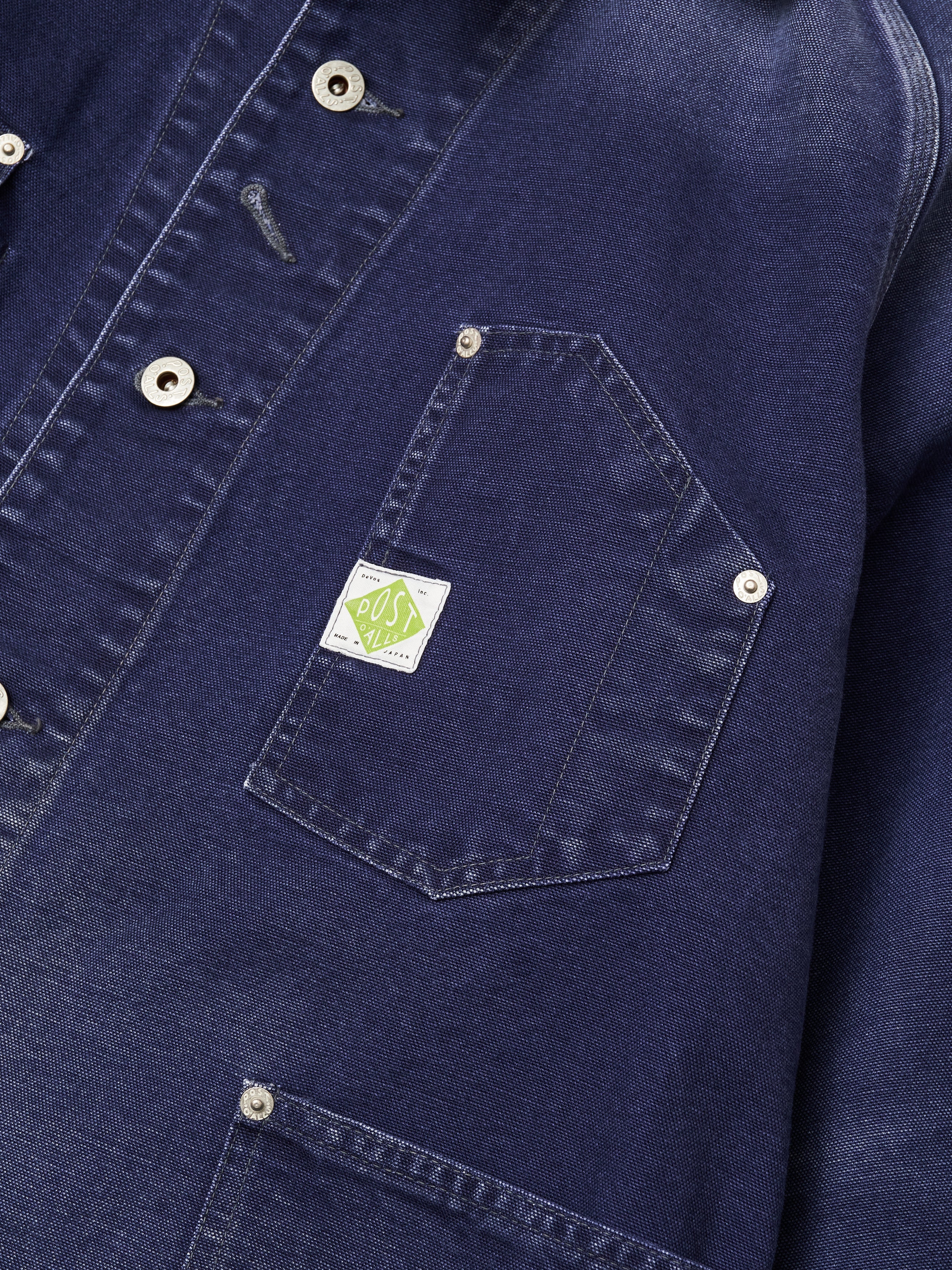 #1102-CN Engineers' Jacket : vintage canvas navy bio stone wash