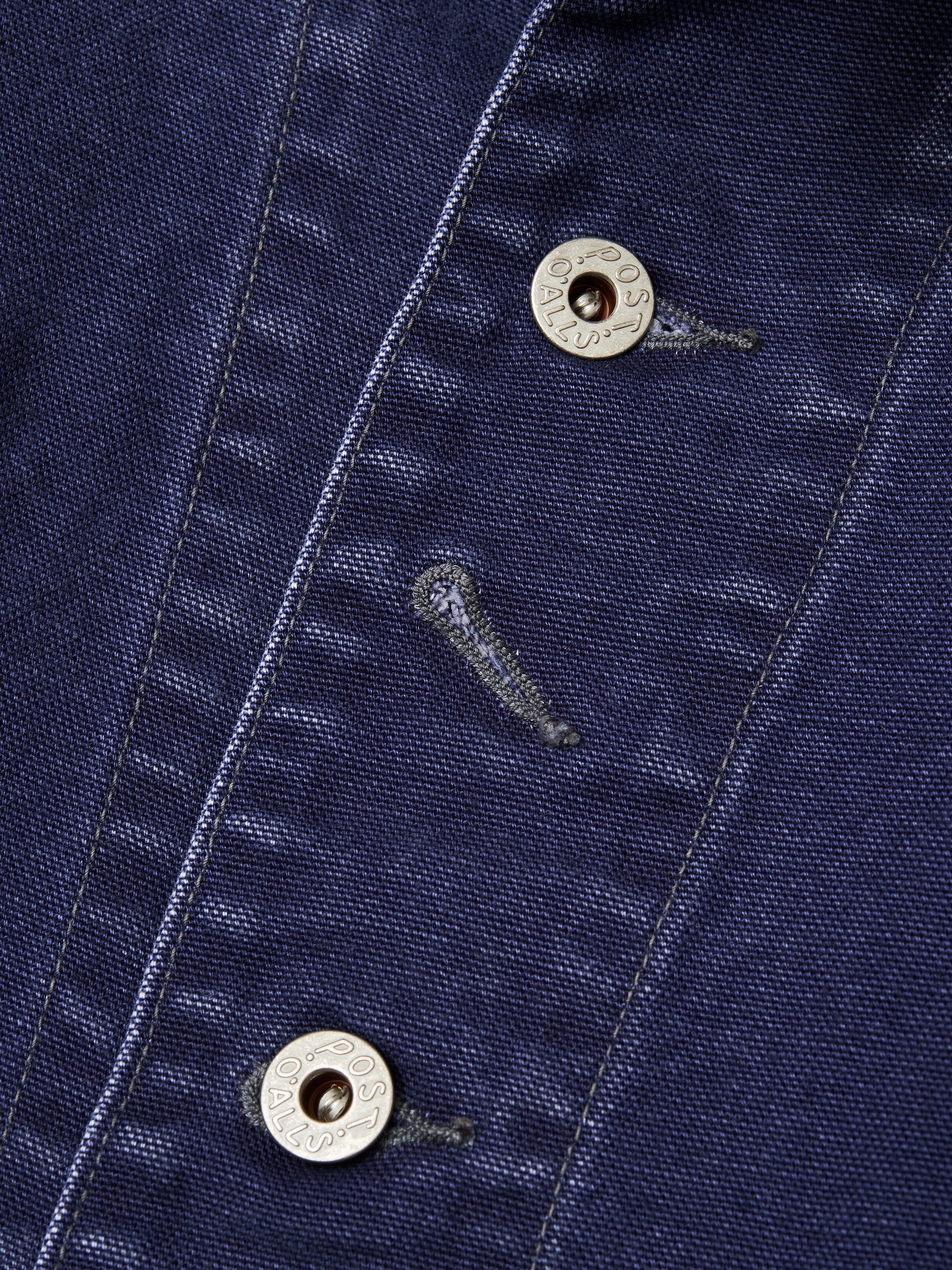 #1102-CN Engineers' Jacket : vintage canvas navy bio stone wash