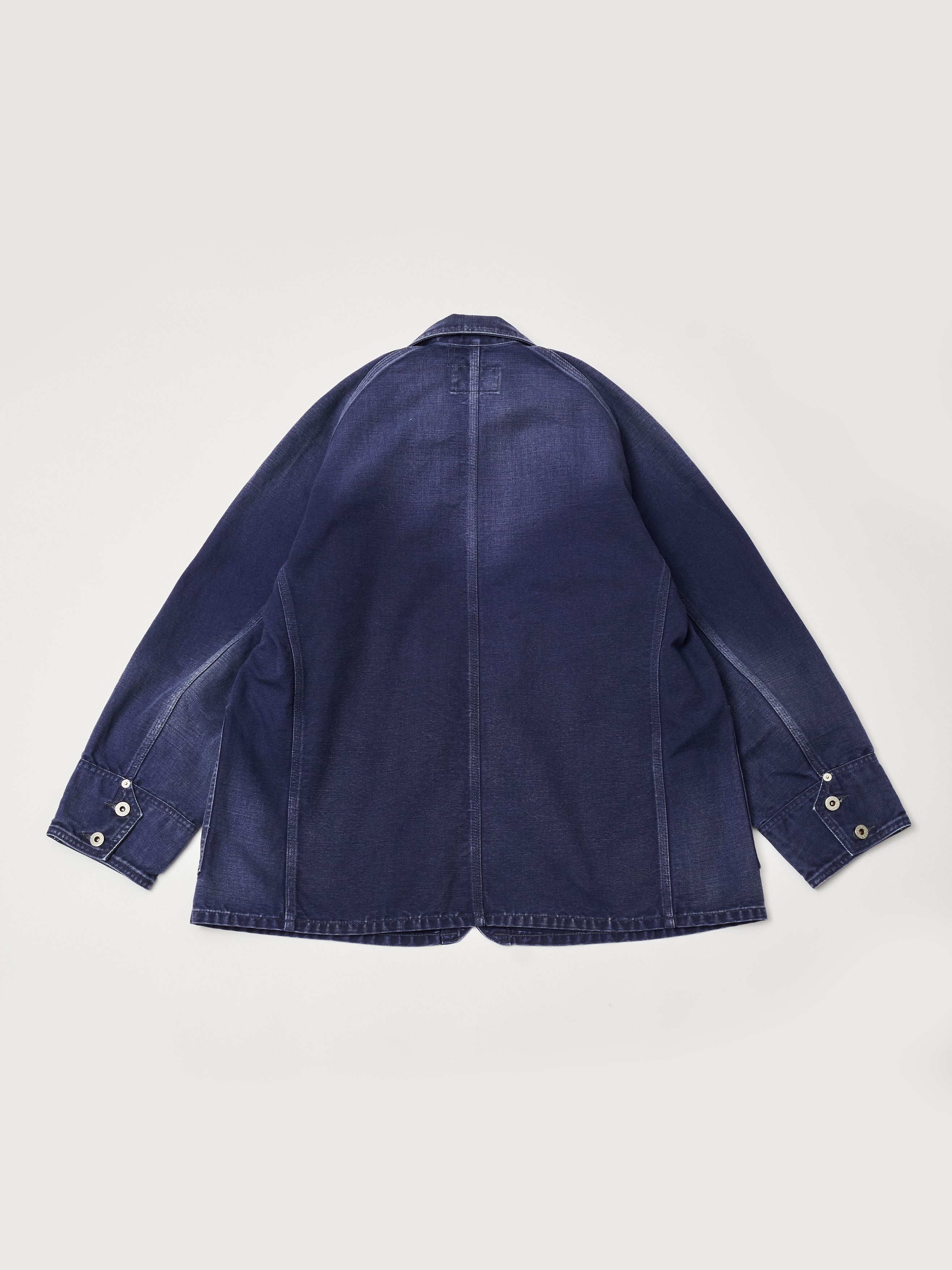 #1102-CN Engineers' Jacket : vintage canvas navy bio stone wash