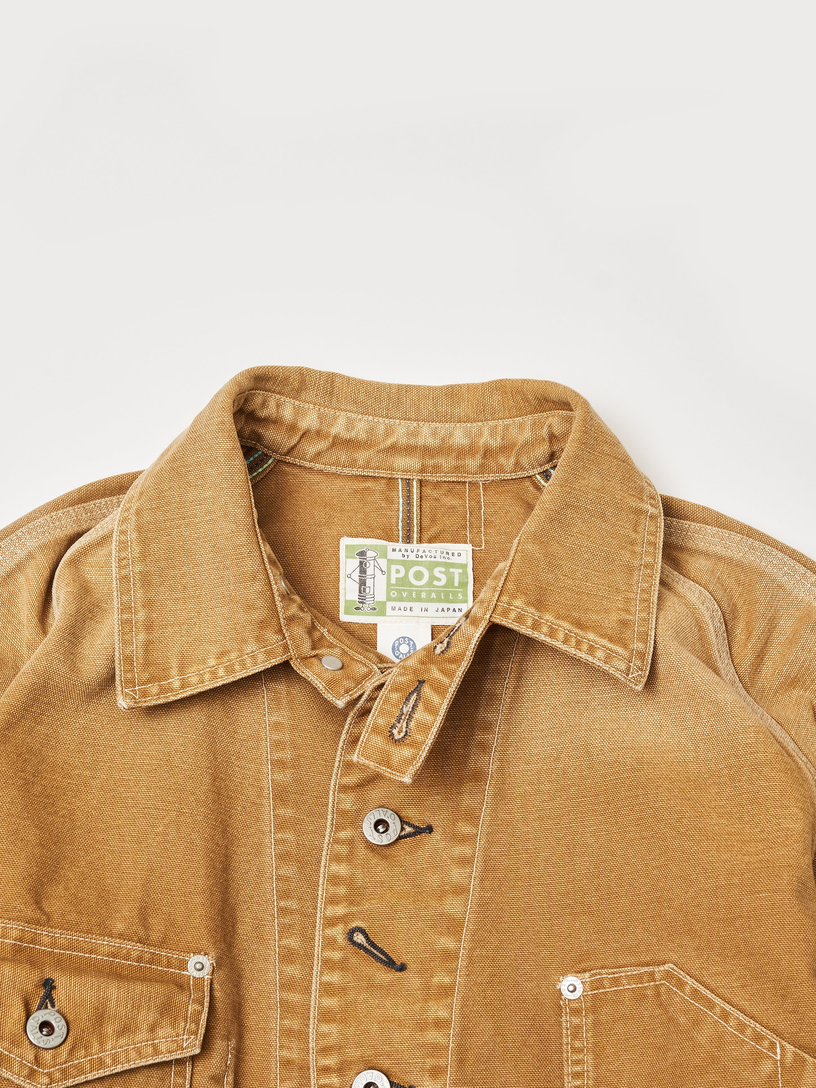 #1102-CR Engineers' Jacket : vintage canvas brown bio stone wash