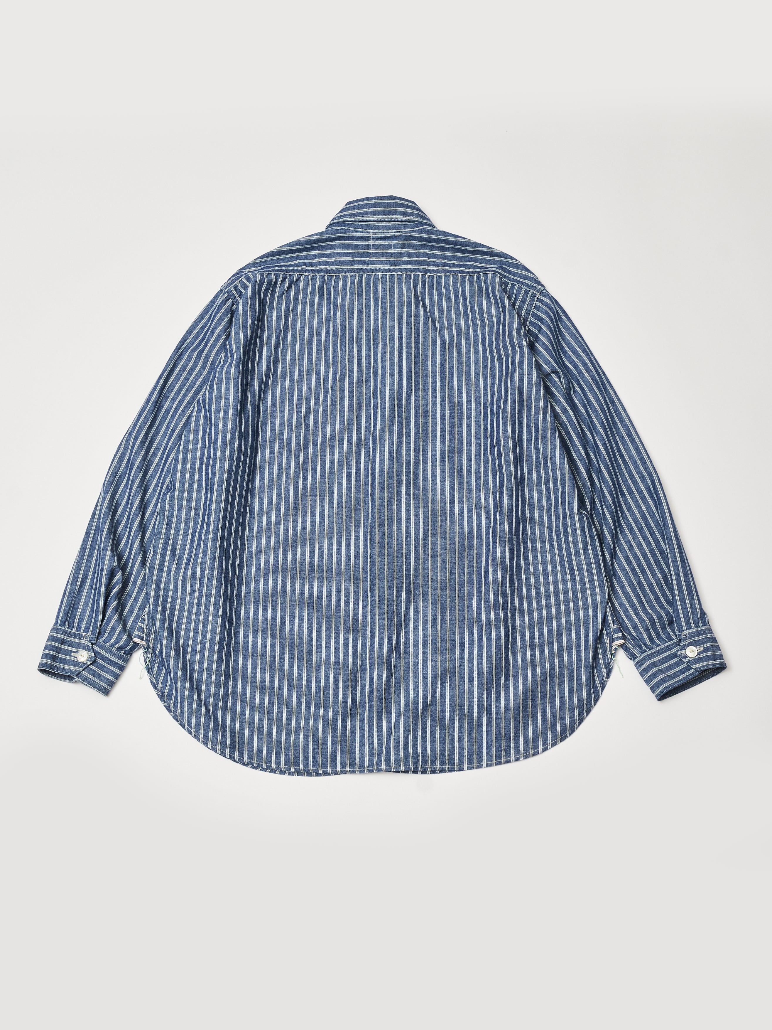 #1206-SC No.6 Shirt : stripe chambray indigo