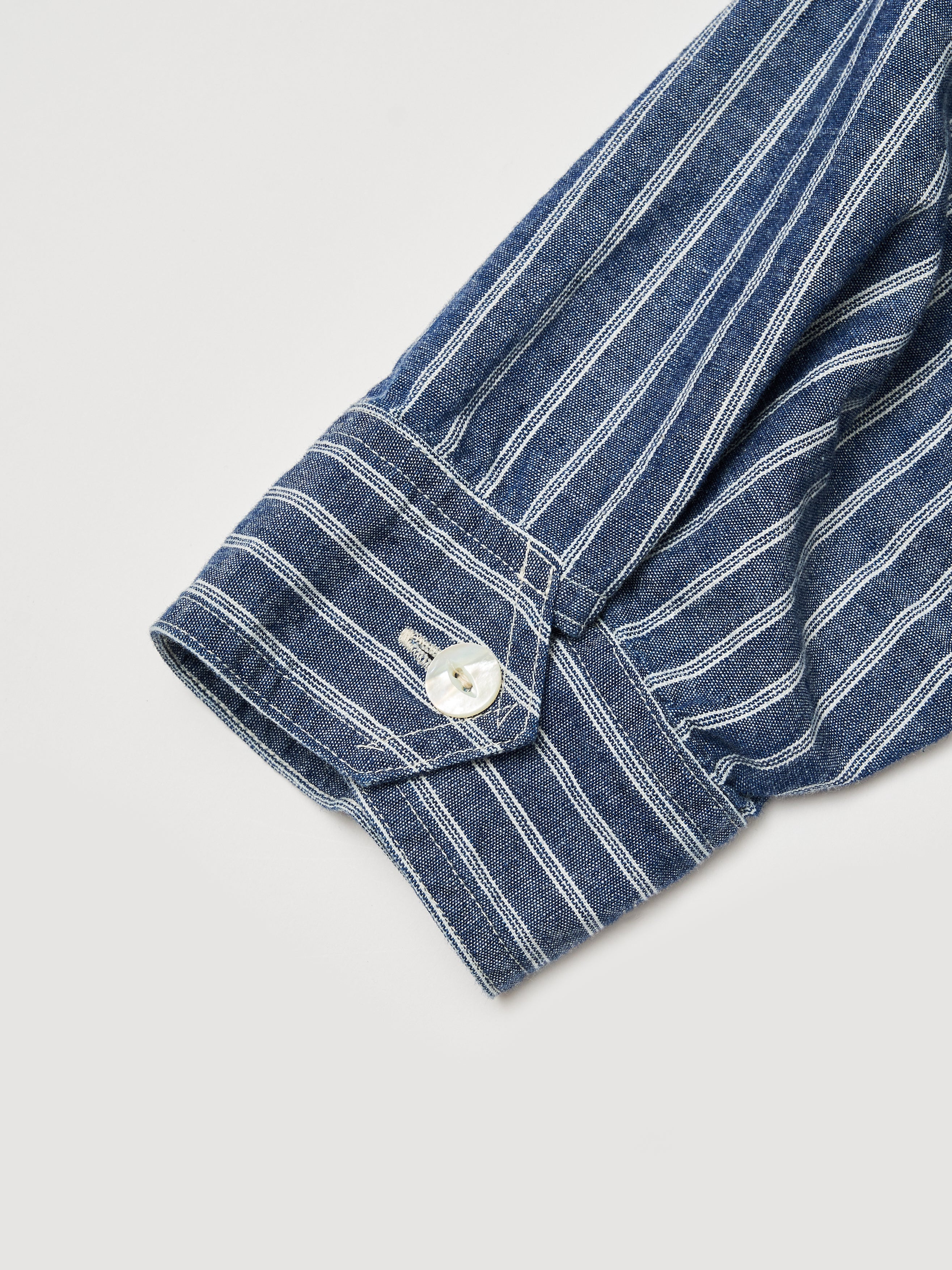 #1206-SC No.6 Shirt : stripe chambray indigo