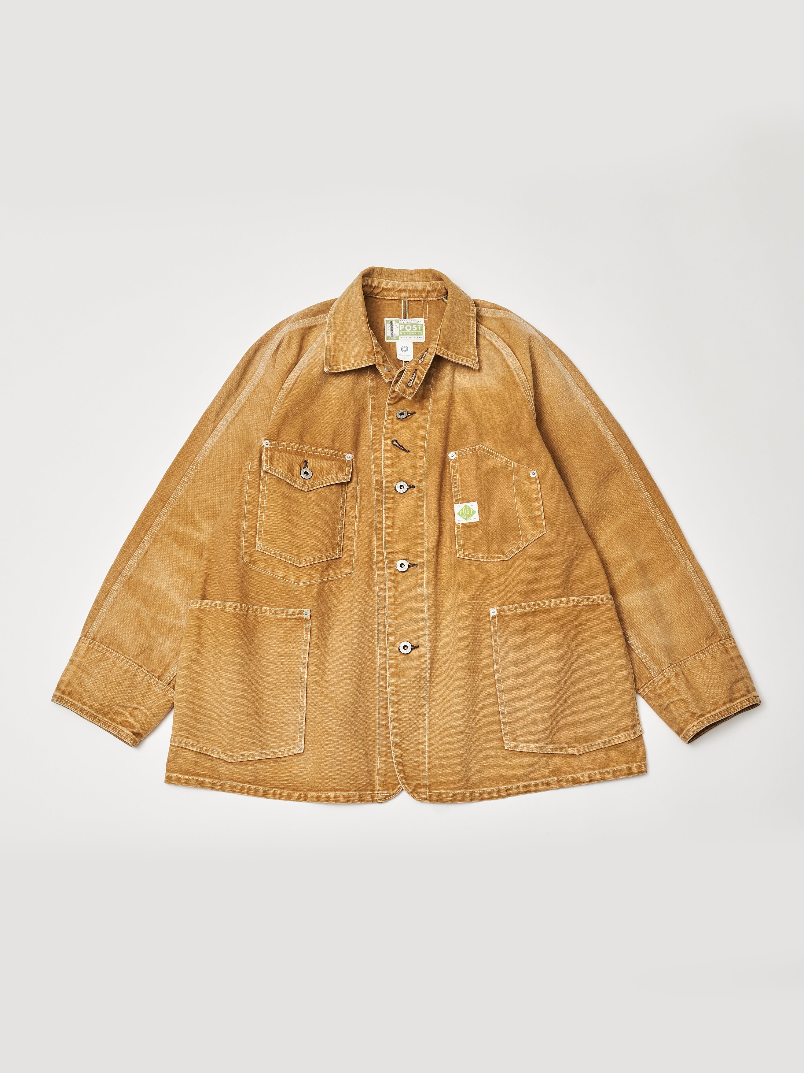 #1102-CR Engineers' Jacket : vintage canvas brown bio stone wash