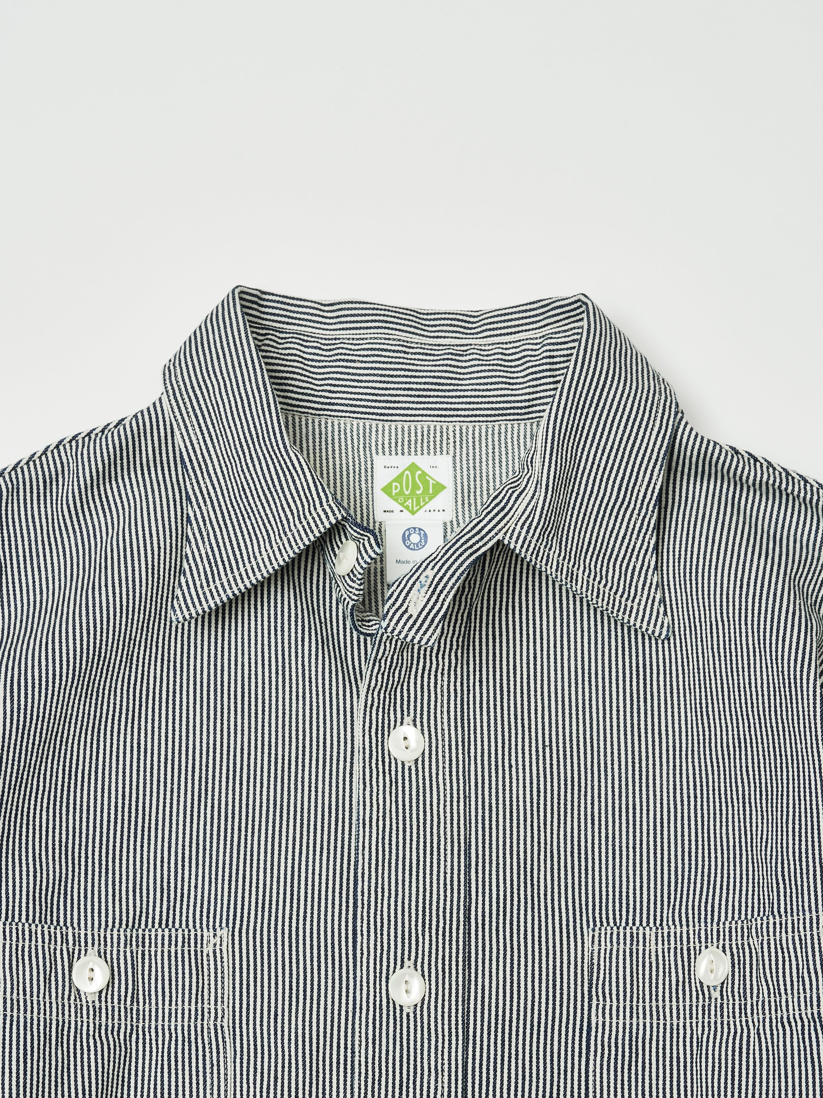 #1202-KS No.2 Shirt : korm stripe indigo