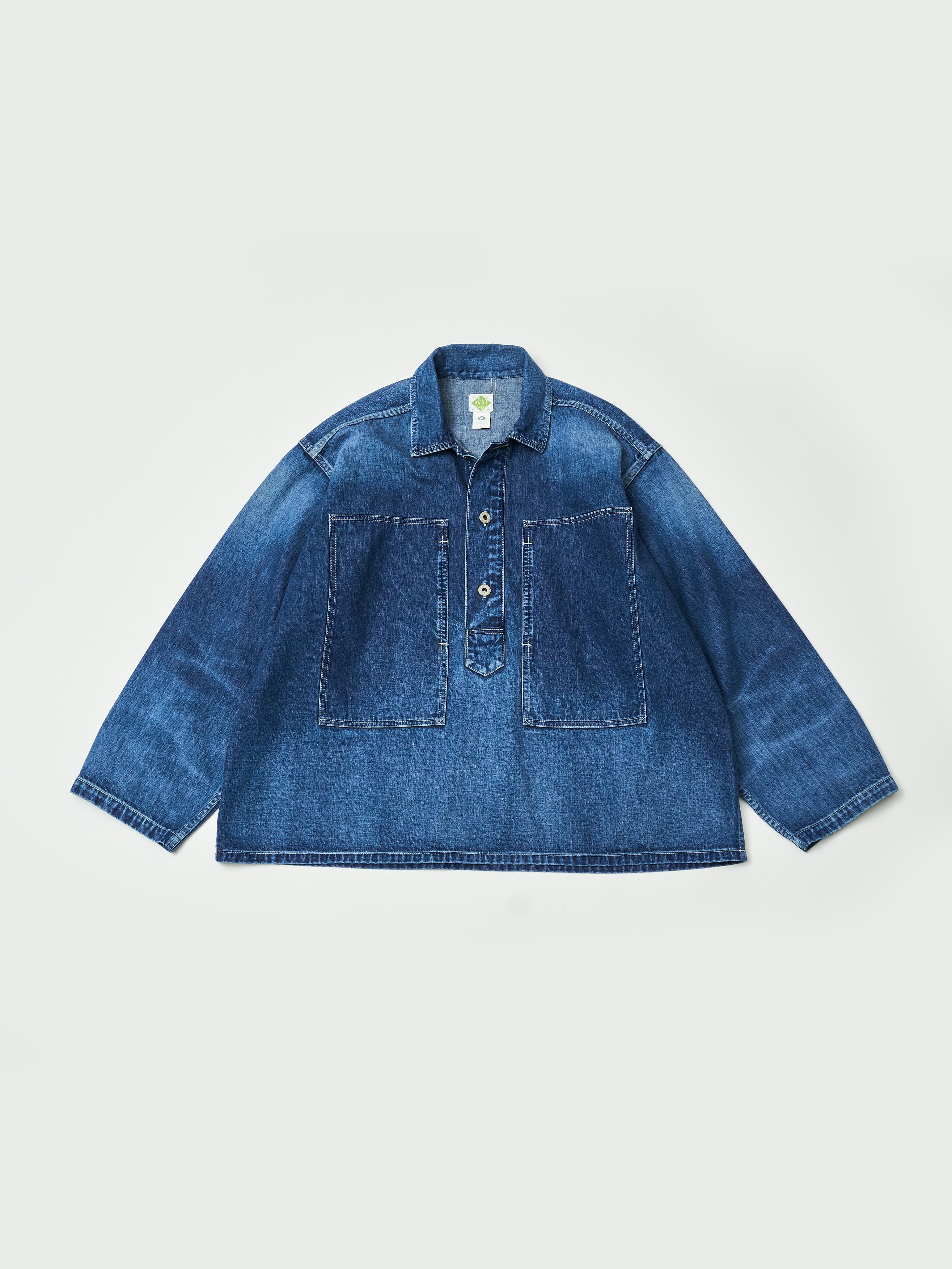 #1204-01W ARMY Shirt : 10 oz.denim indigo worn wash
