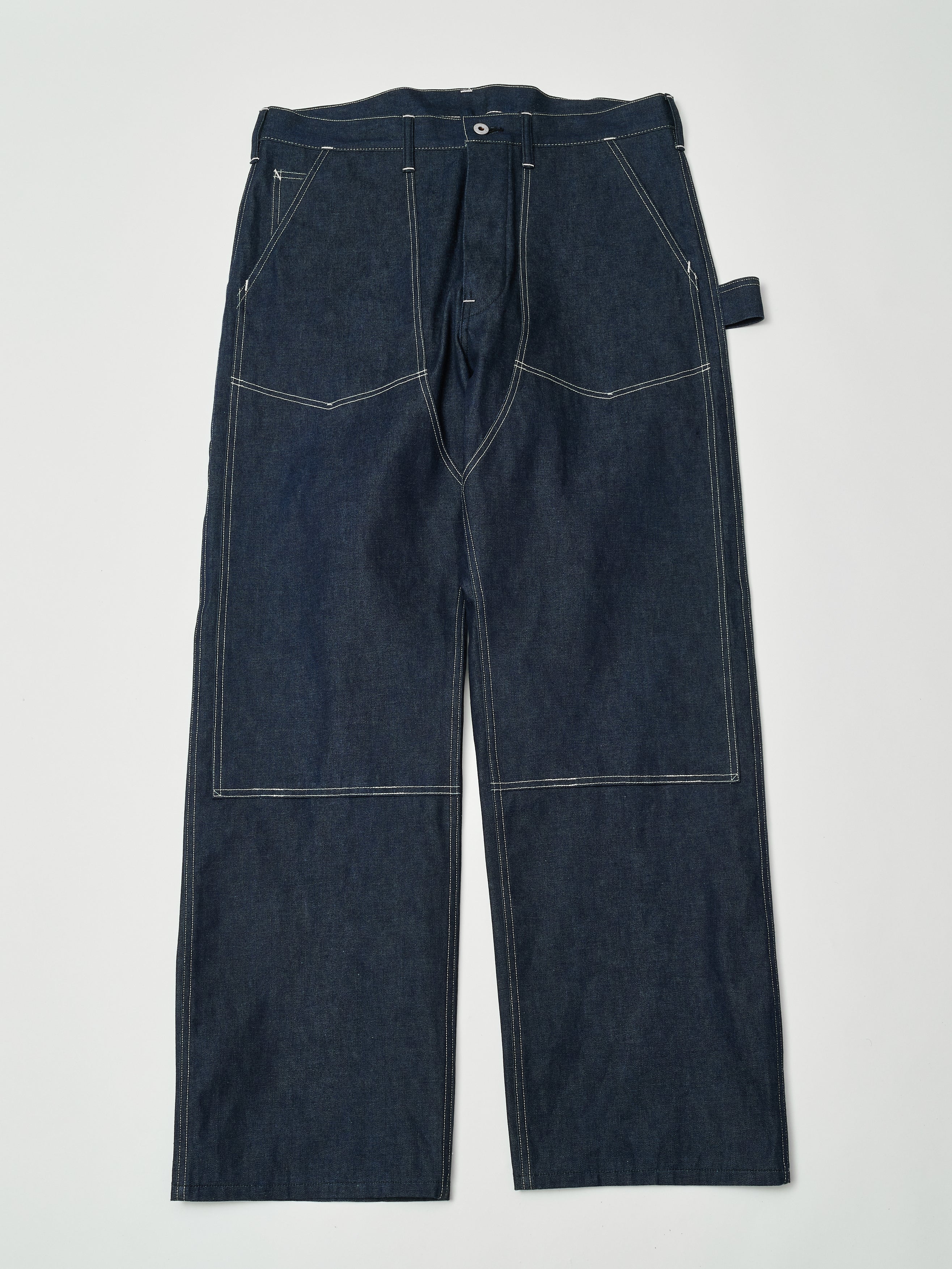 #1302-01 W-Knee Dungarees : 10 oz.denim indigo rigid