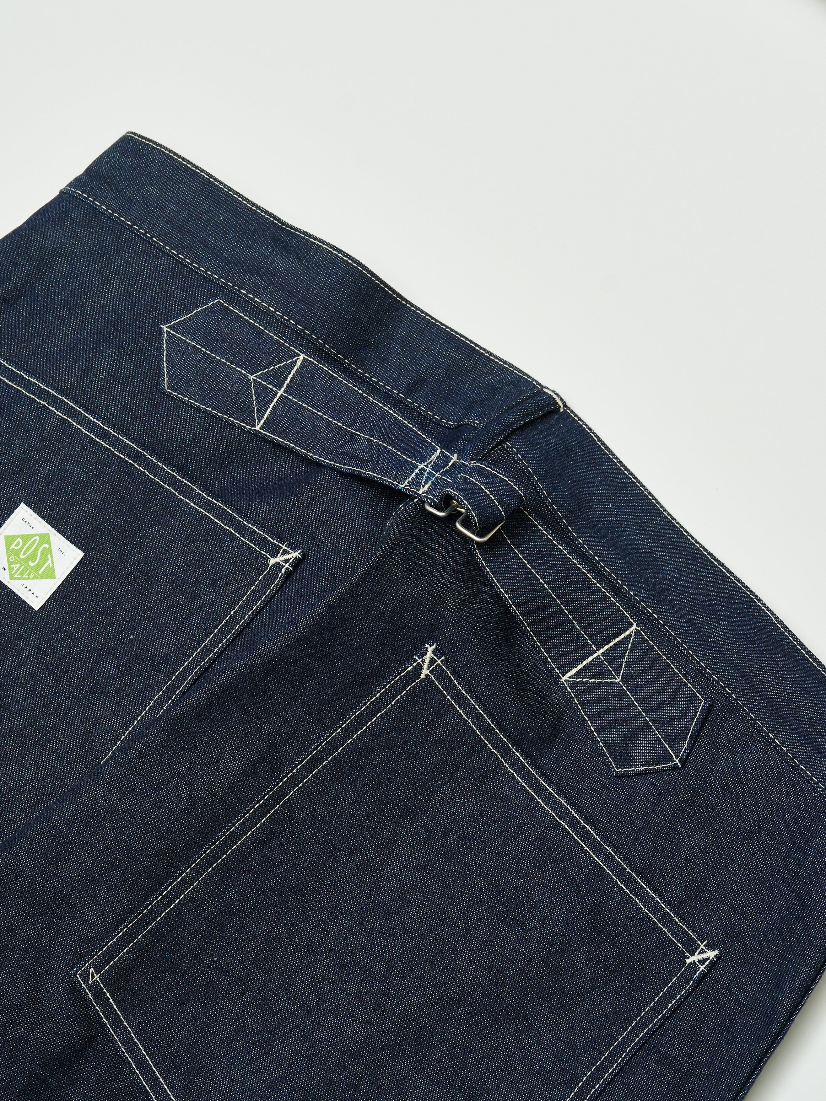 #1302-01 W-Knee Dungarees : 10 oz.denim indigo rigid