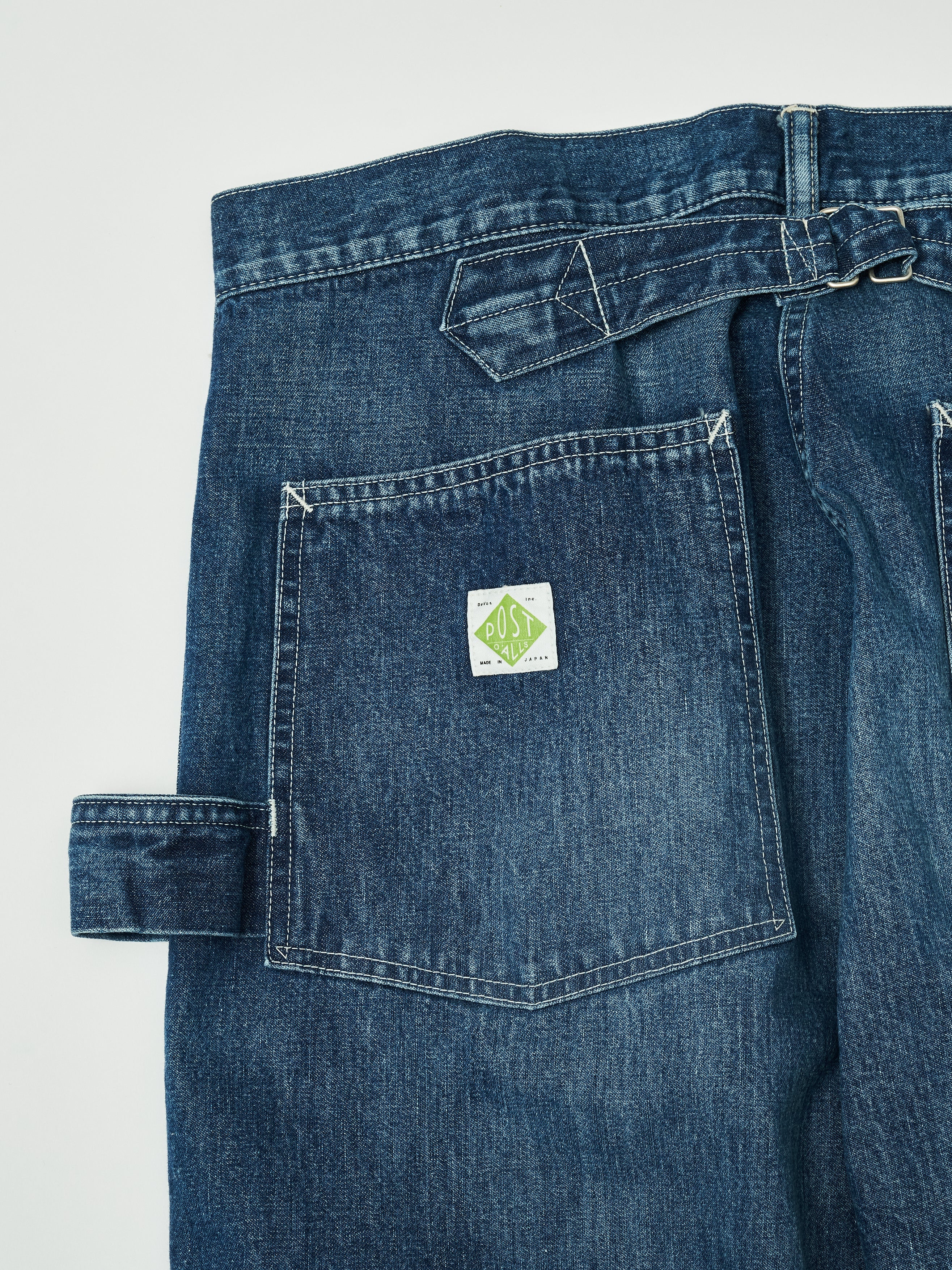 #1302-01W W-Knee Dungarees : 10 oz.denim indigo worn wash