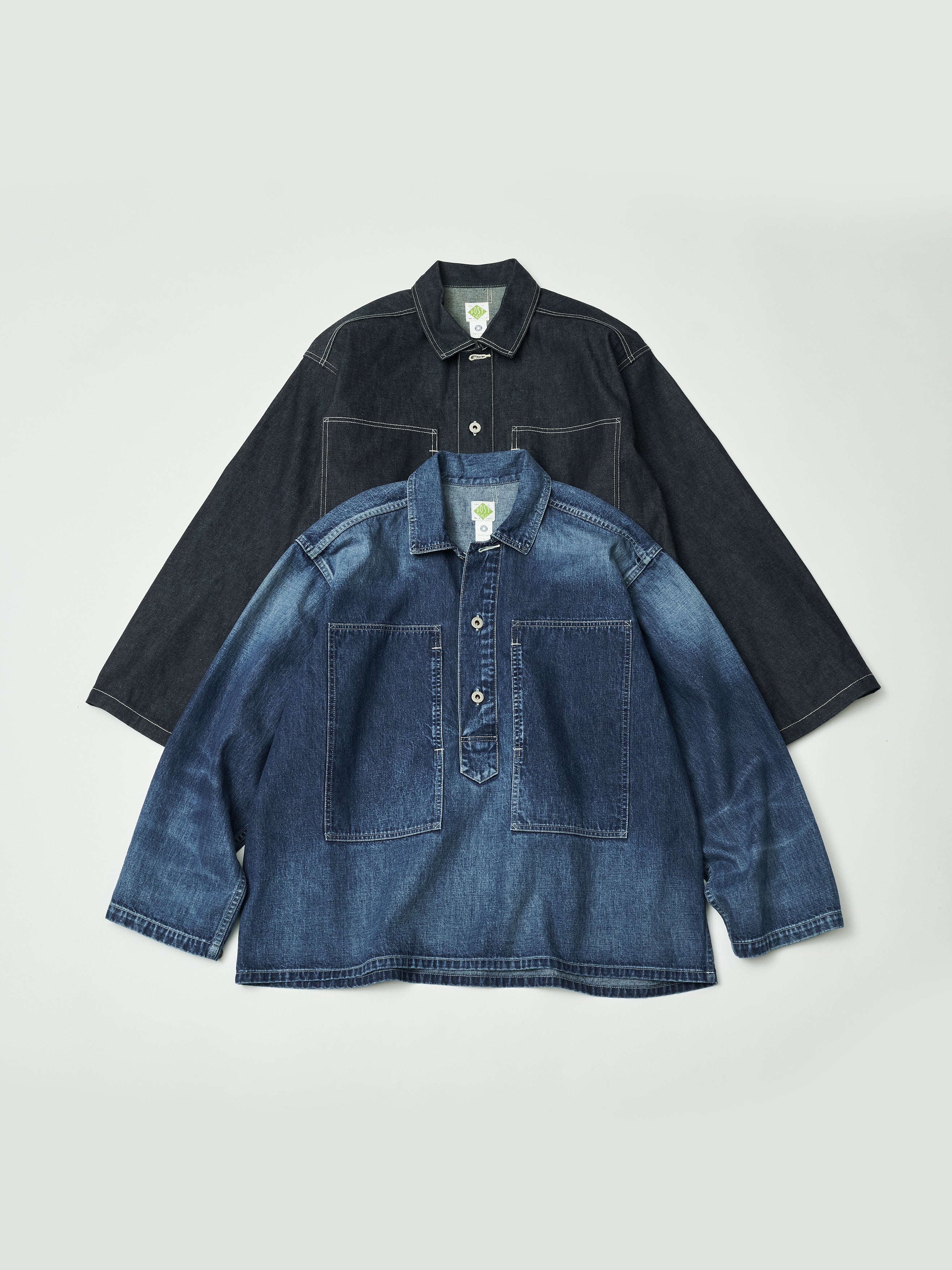 #1204-01W ARMY Shirt : 10 oz.denim indigo worn wash