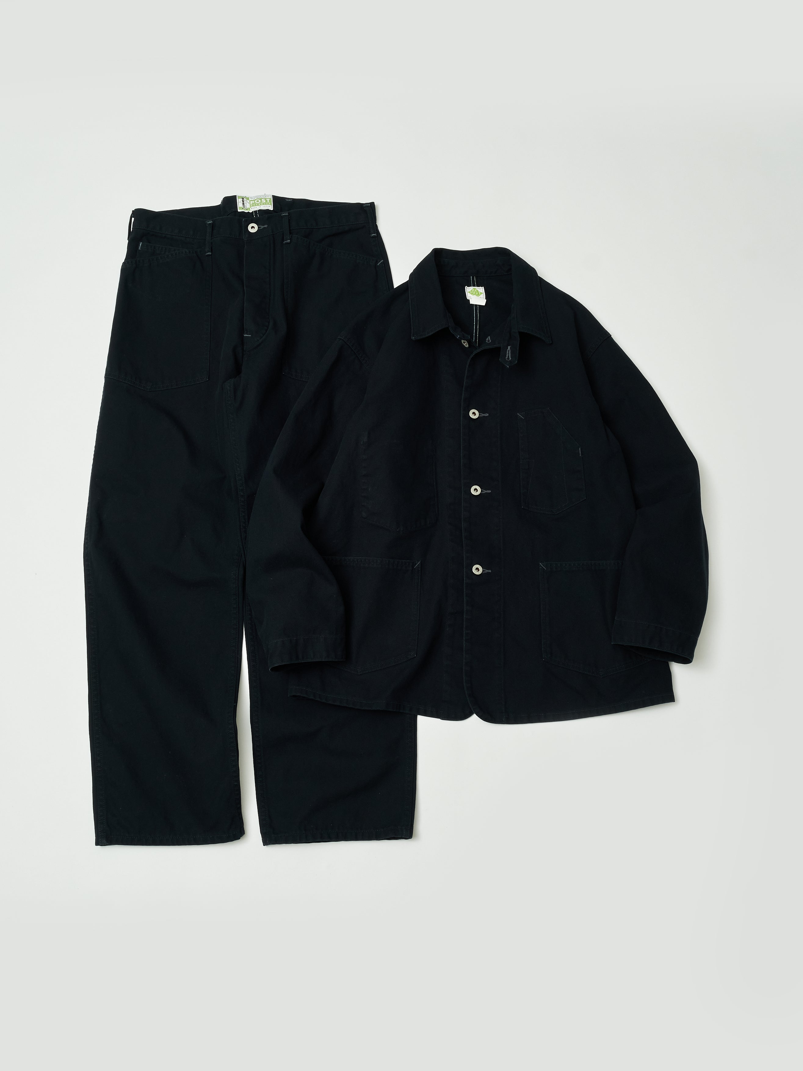 #1301-SN ARMY Pants : cotton serge navy stone bio wash