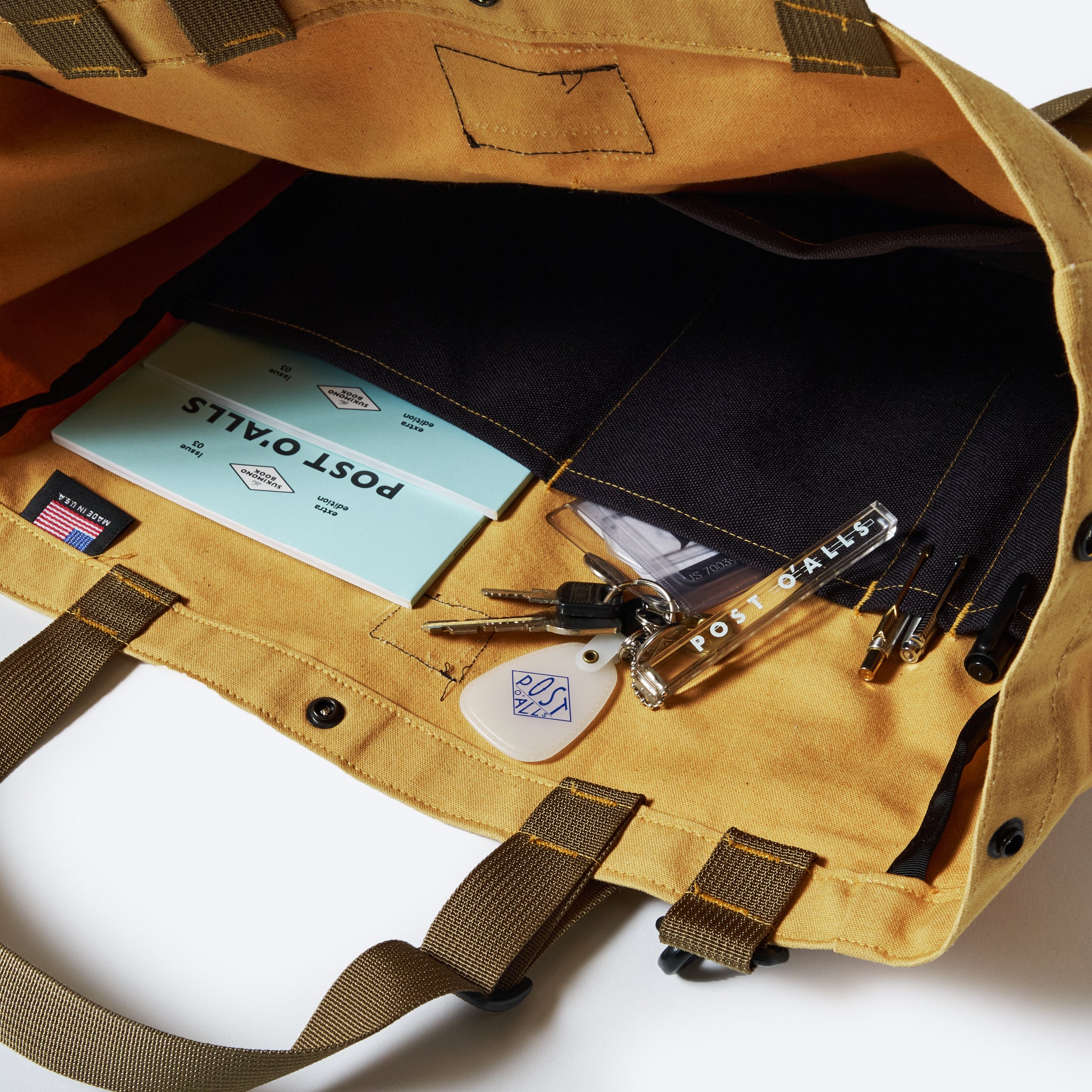 BIP021-ST BAGSINPROGRESS x Post O'Alls Carry-all Beach Bag : sunforger cotton canvas suntan