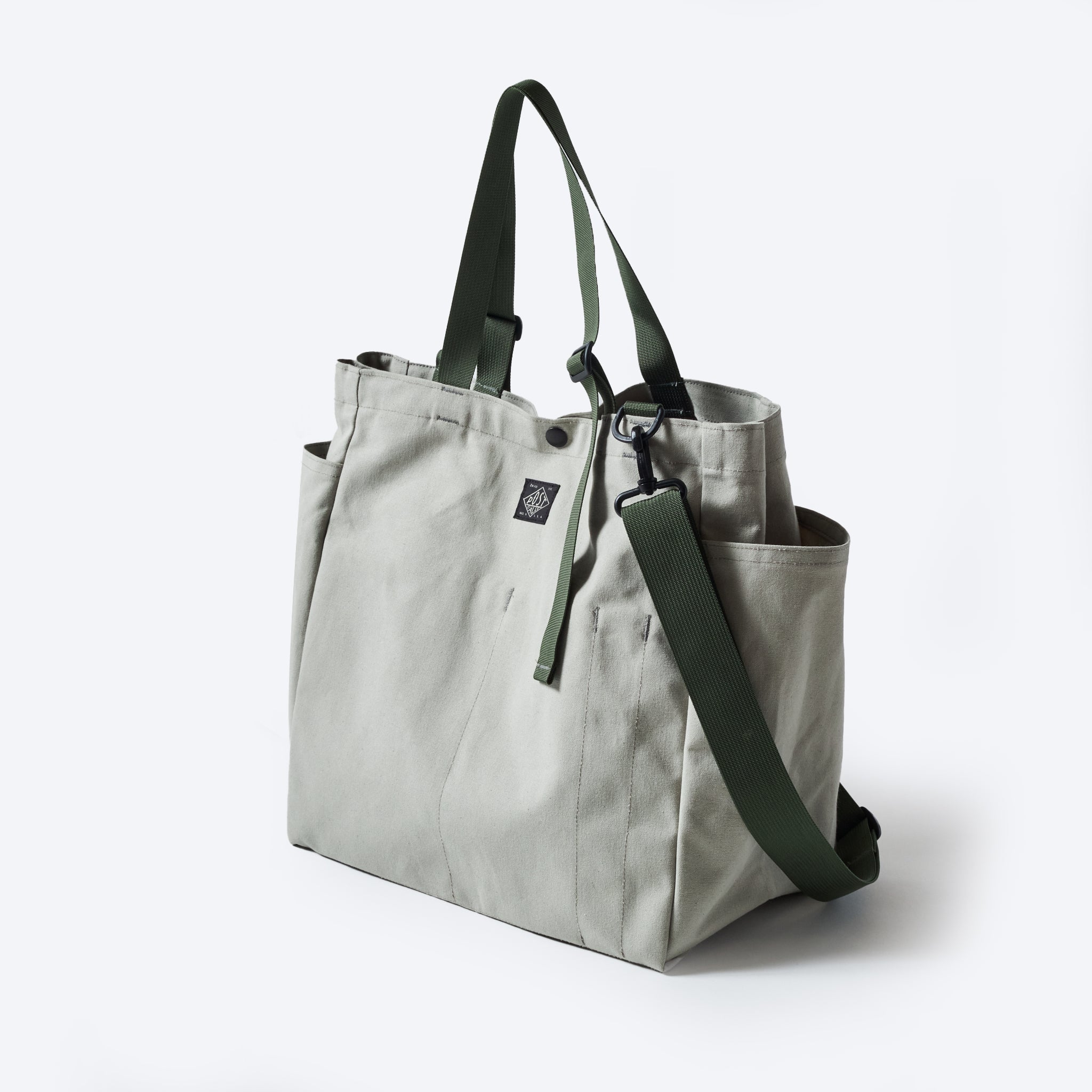 BIP021 SUN-SPG Carry-all Beach Bag : sunforger cotton canvas pearl gray