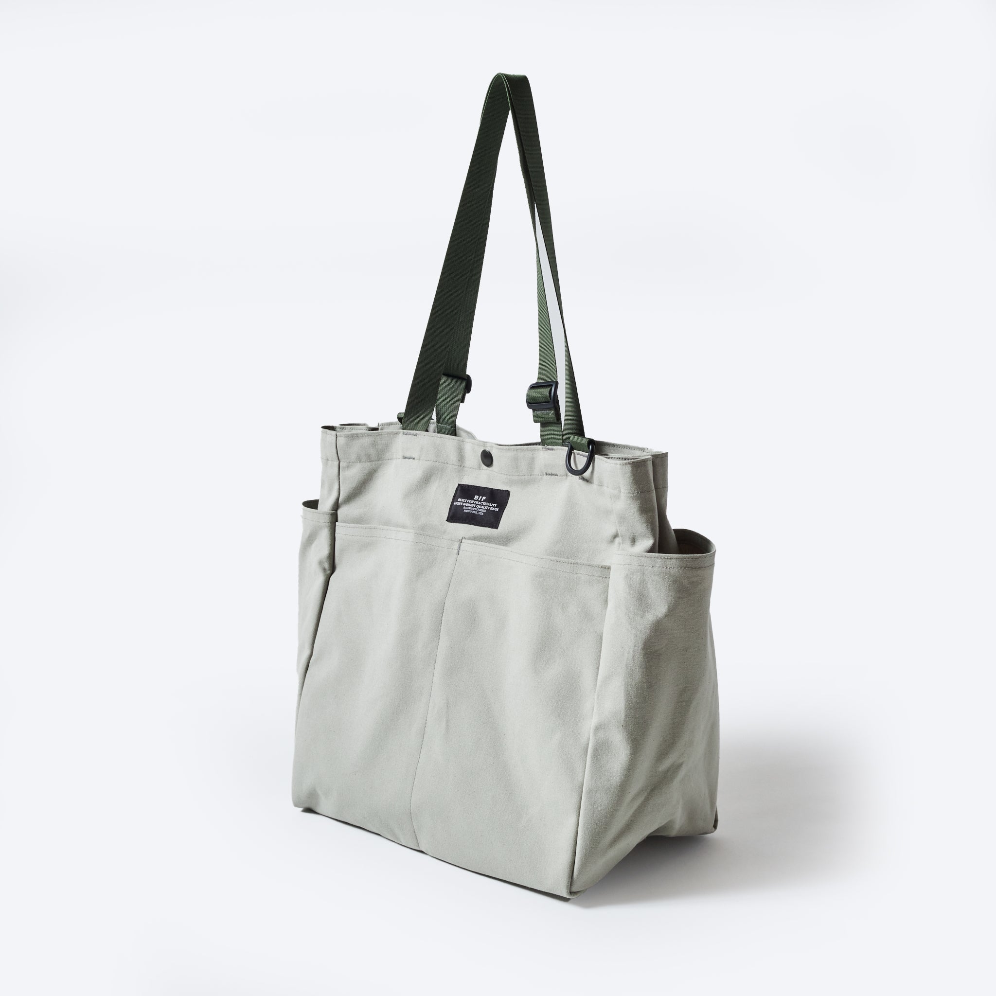 BIP021 SUN-SPG Carry-all Beach Bag : sunforger cotton canvas pearl gray
