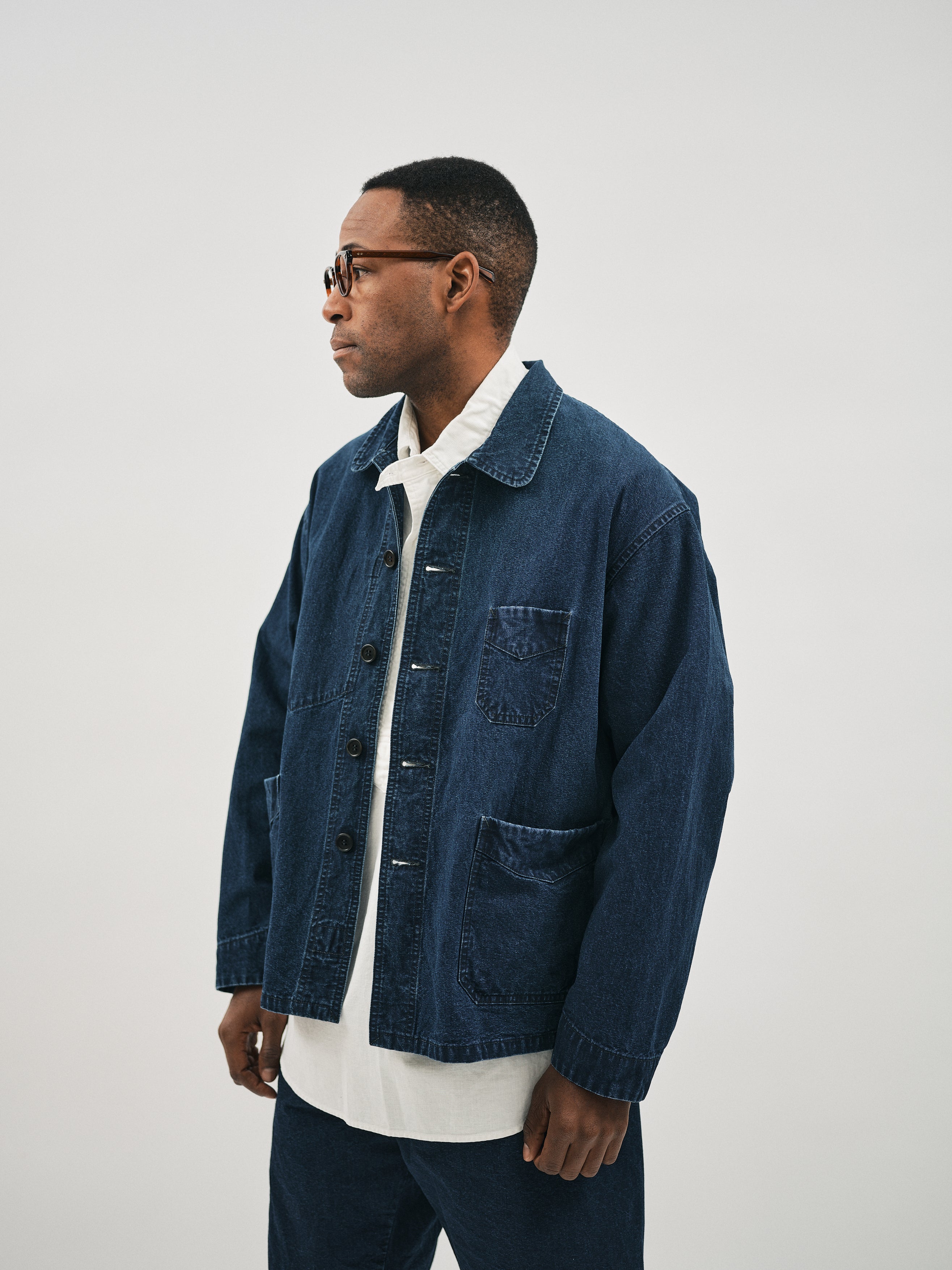 #3135-VIC POST Chinois Travail 2 : vintage indigo canvas deep washed indigo