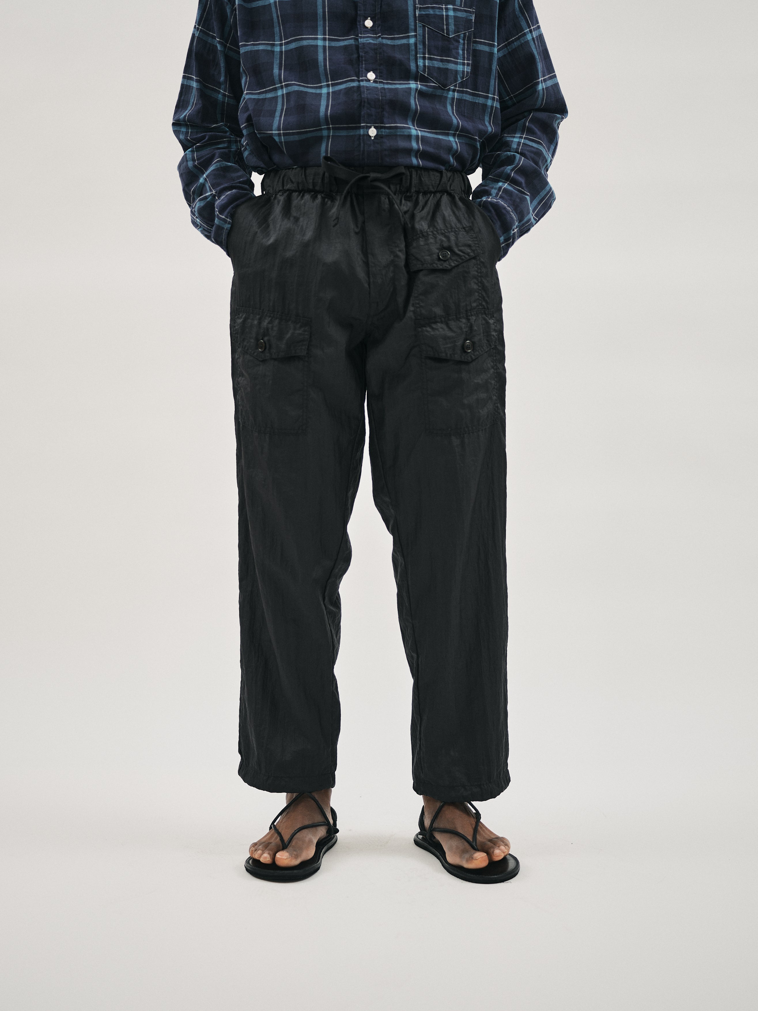 #3322-CNB Town & Country Pants : crinkle nylon taffeta black