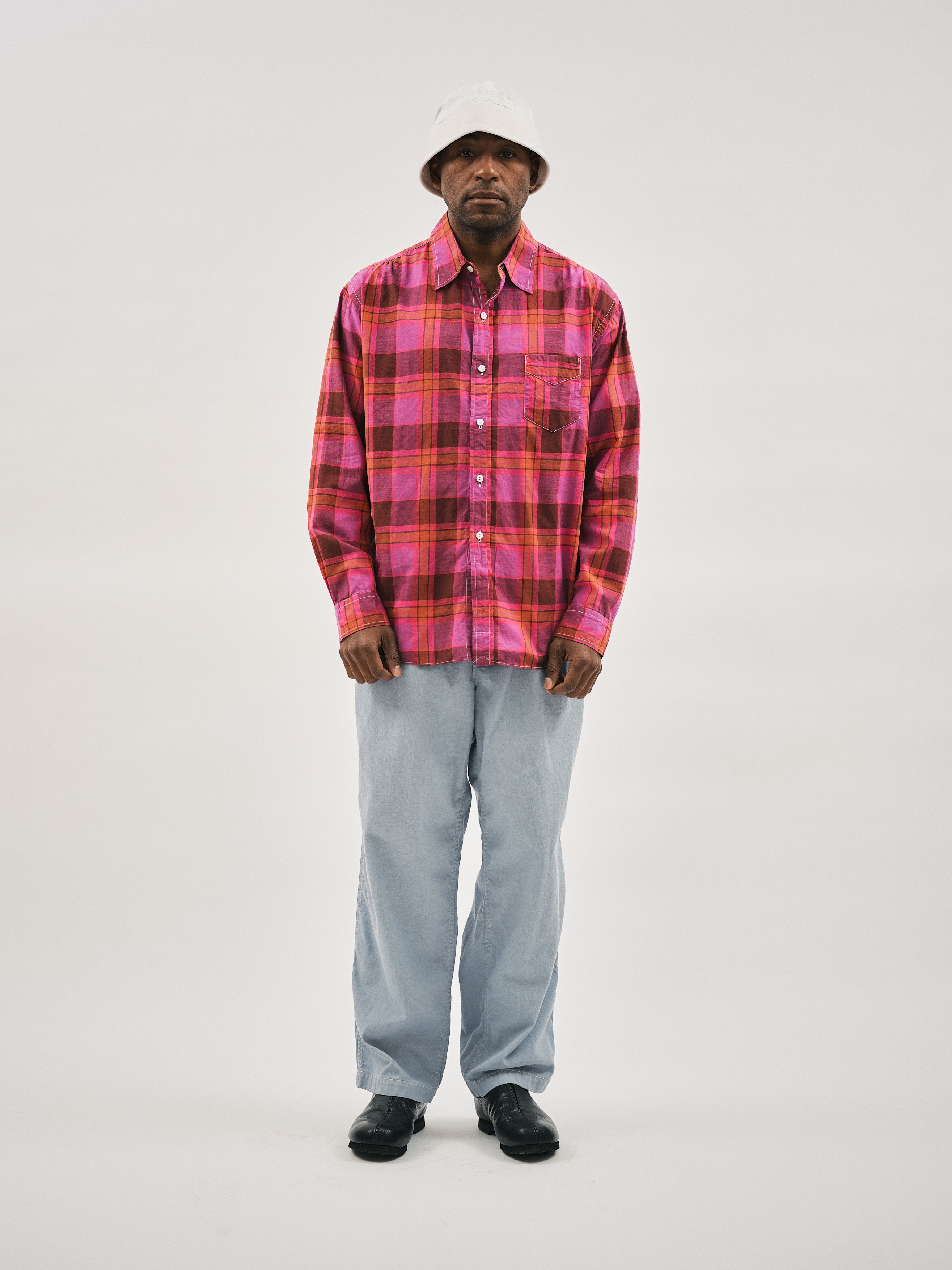 #3232-CPP Original BL Shirt : cotton plaid pink