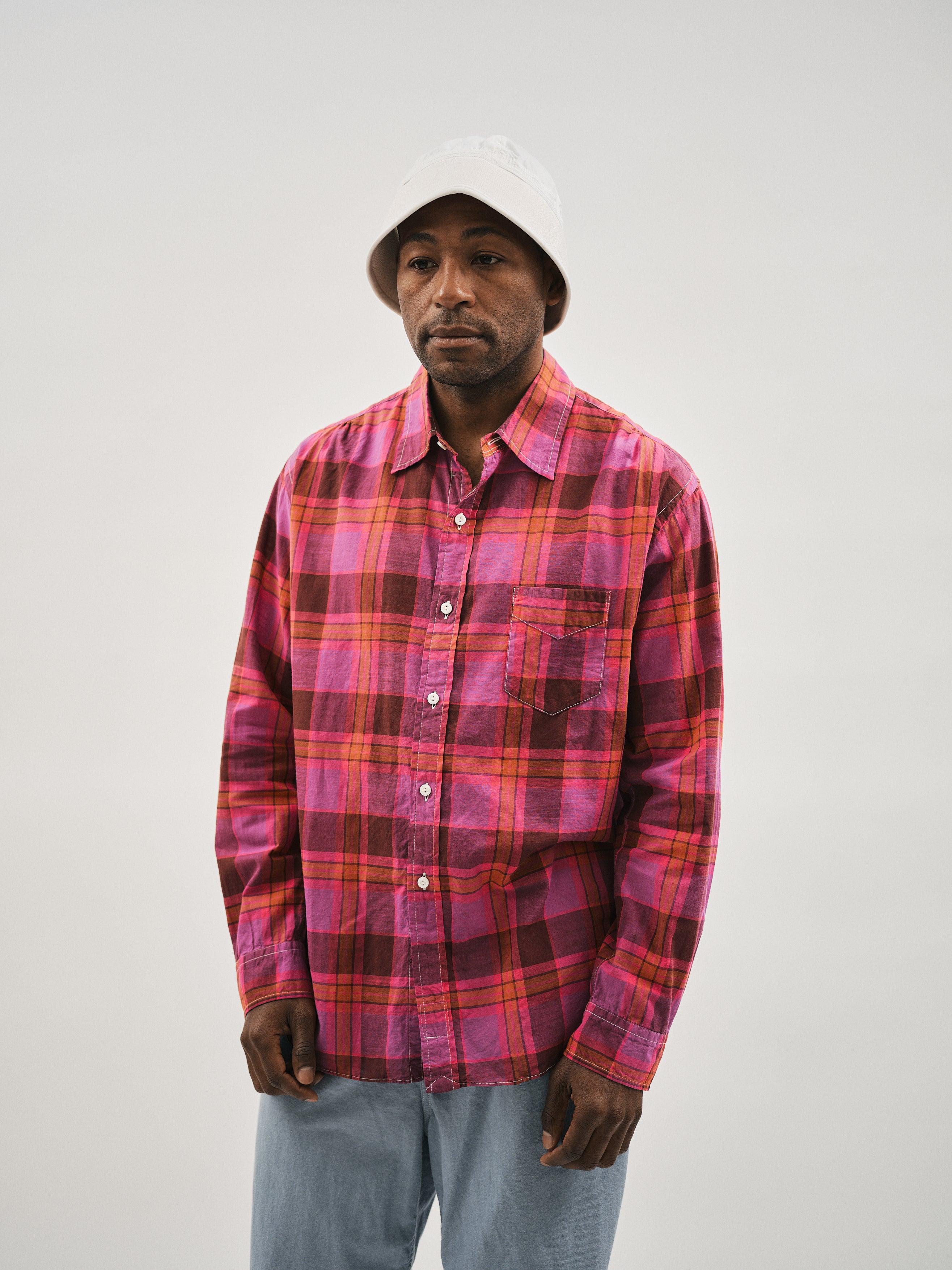 #3232-CPP Original BL Shirt : cotton plaid pink