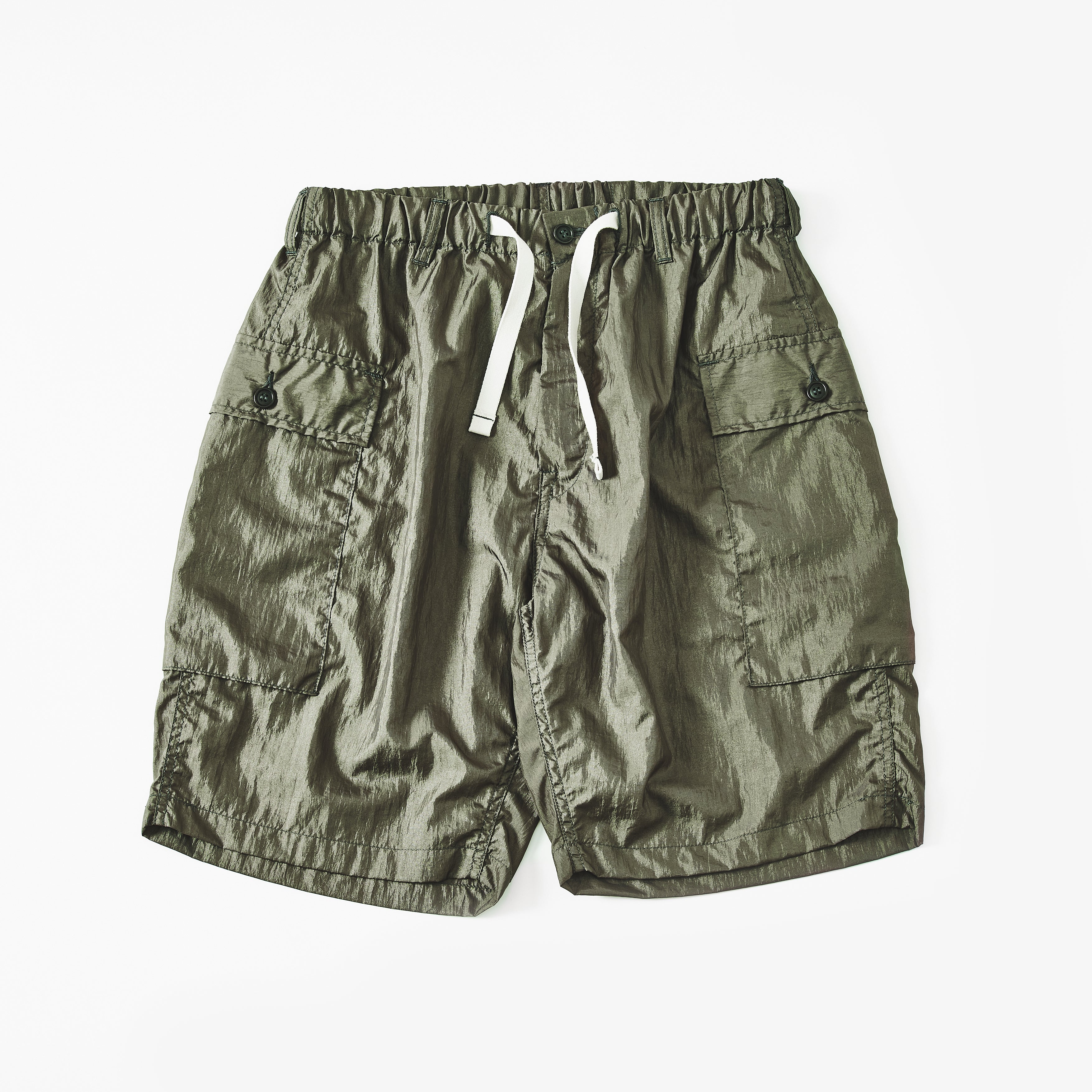#3308S-CTO E-Z WALKABOUT Shorts : crinkle nylon taffeta olive (Shop Special)