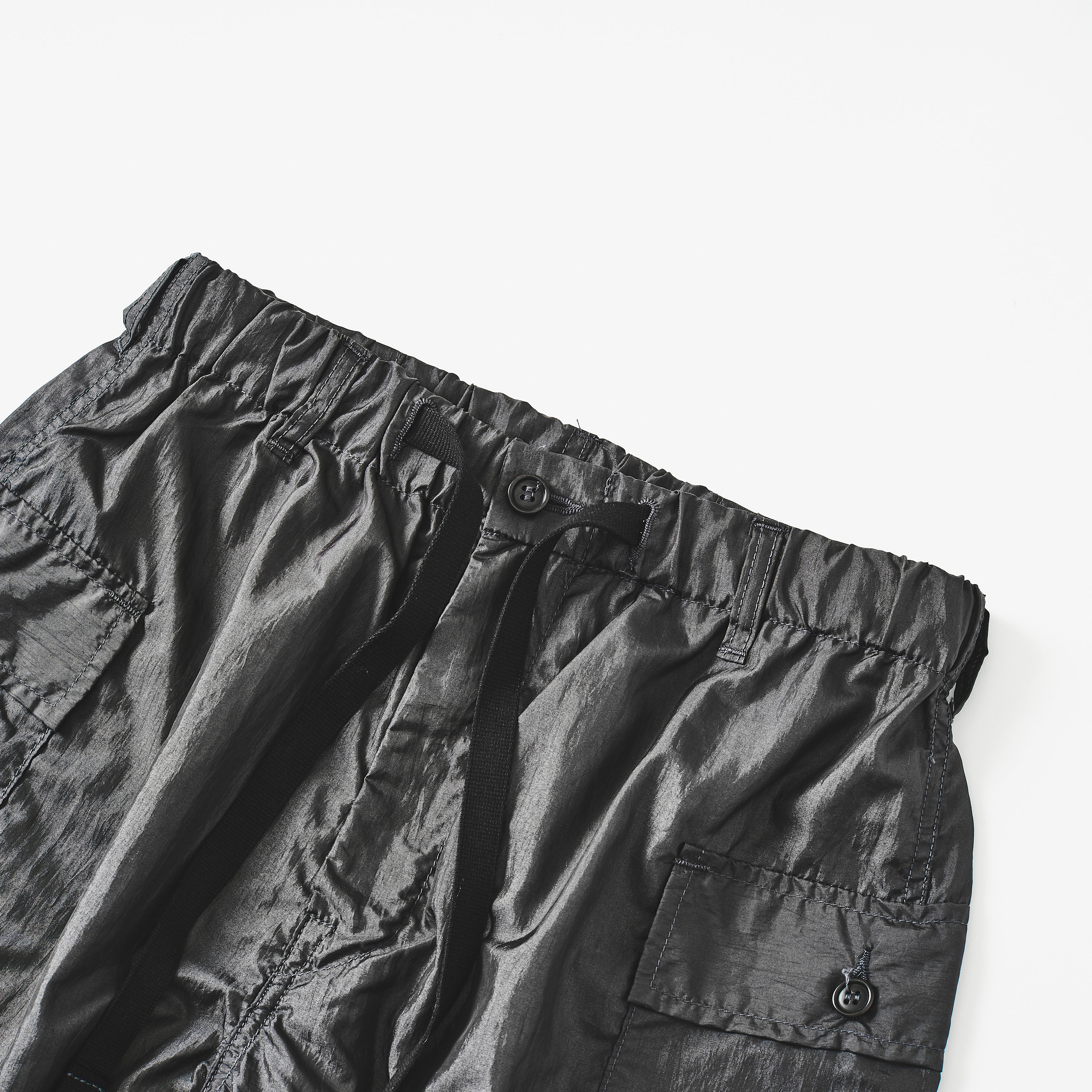 #3308S-CTC E-Z WALKABOUT Shorts : crinkle nylon taffeta charcoal (Shop Special)