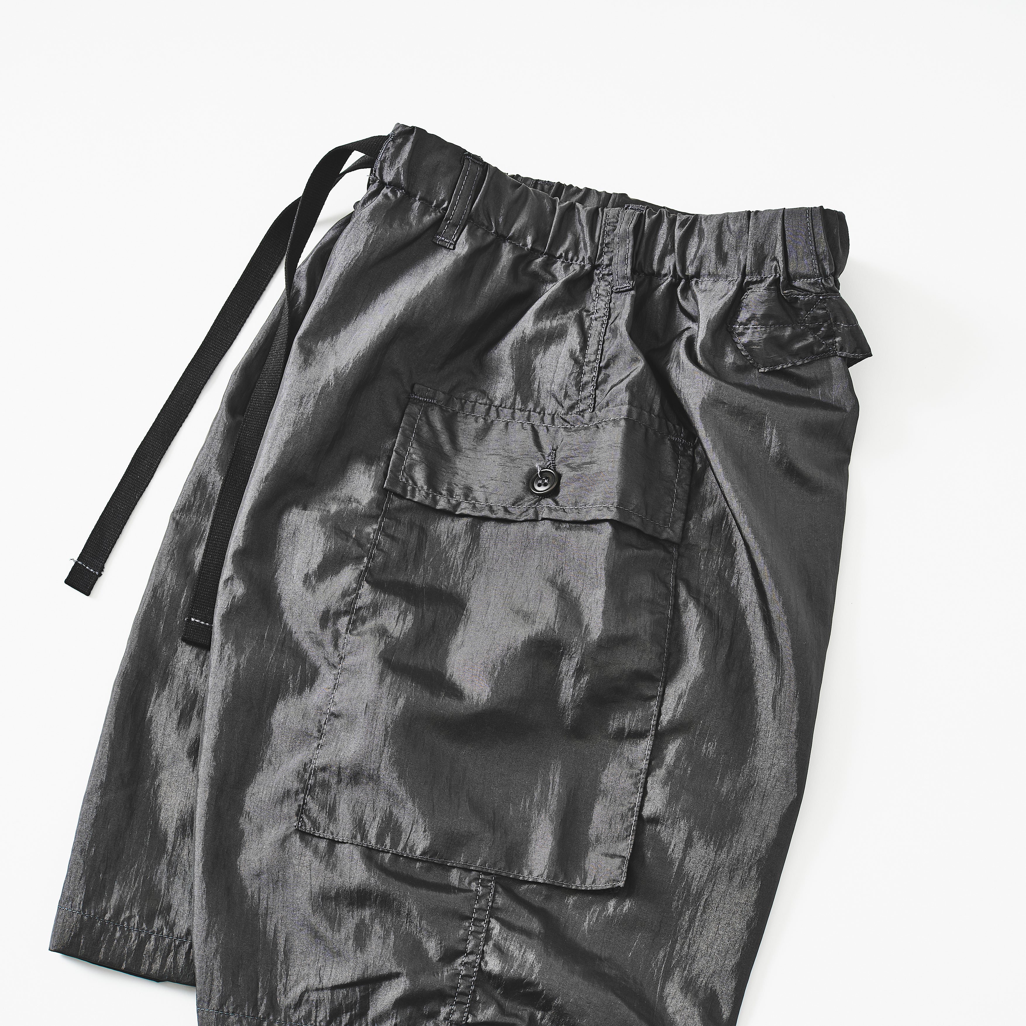 #3308S-CTC E-Z WALKABOUT Shorts : crinkle nylon taffeta charcoal (Shop Special)