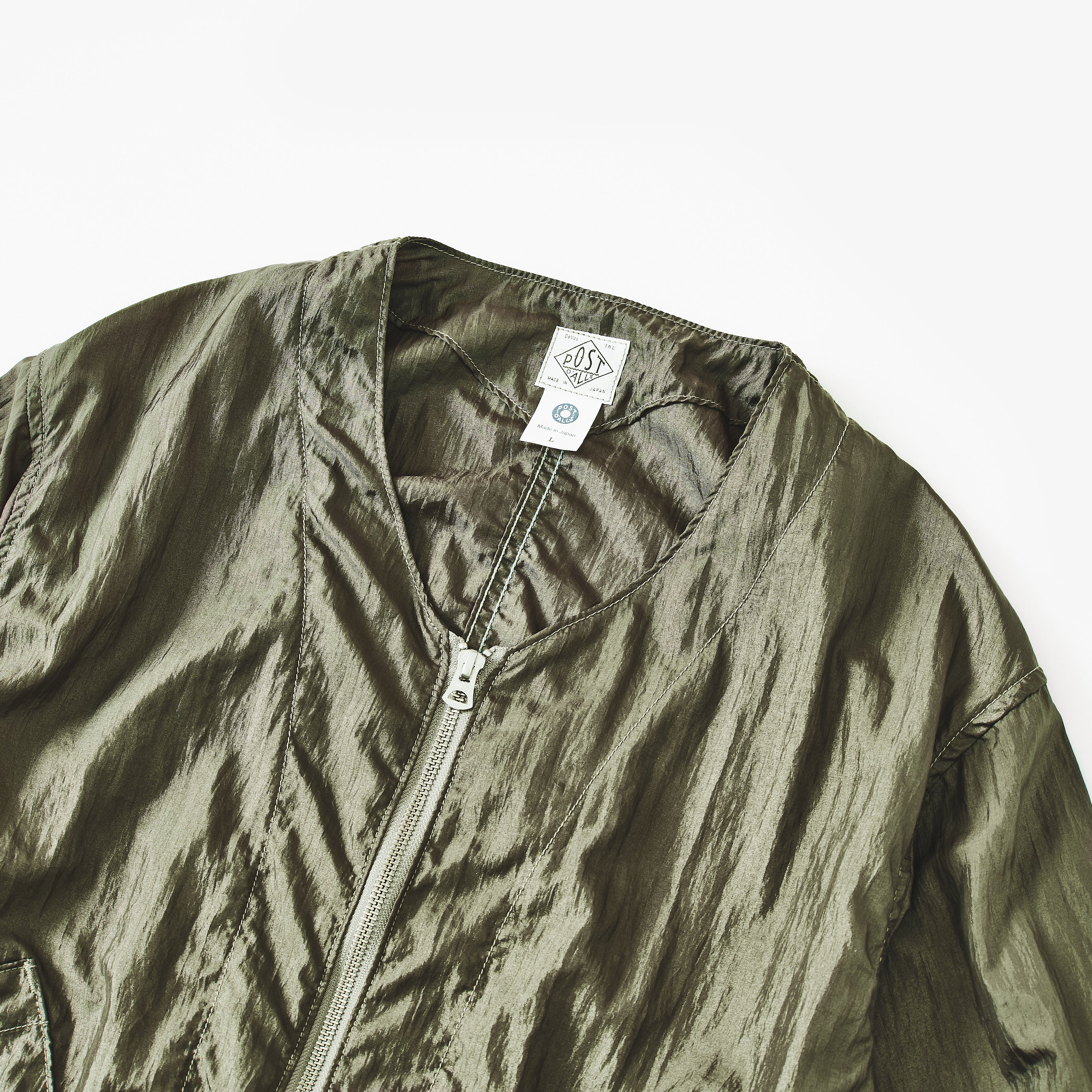 #3115-CTO DEE V : crinkle nylon taffeta olive
