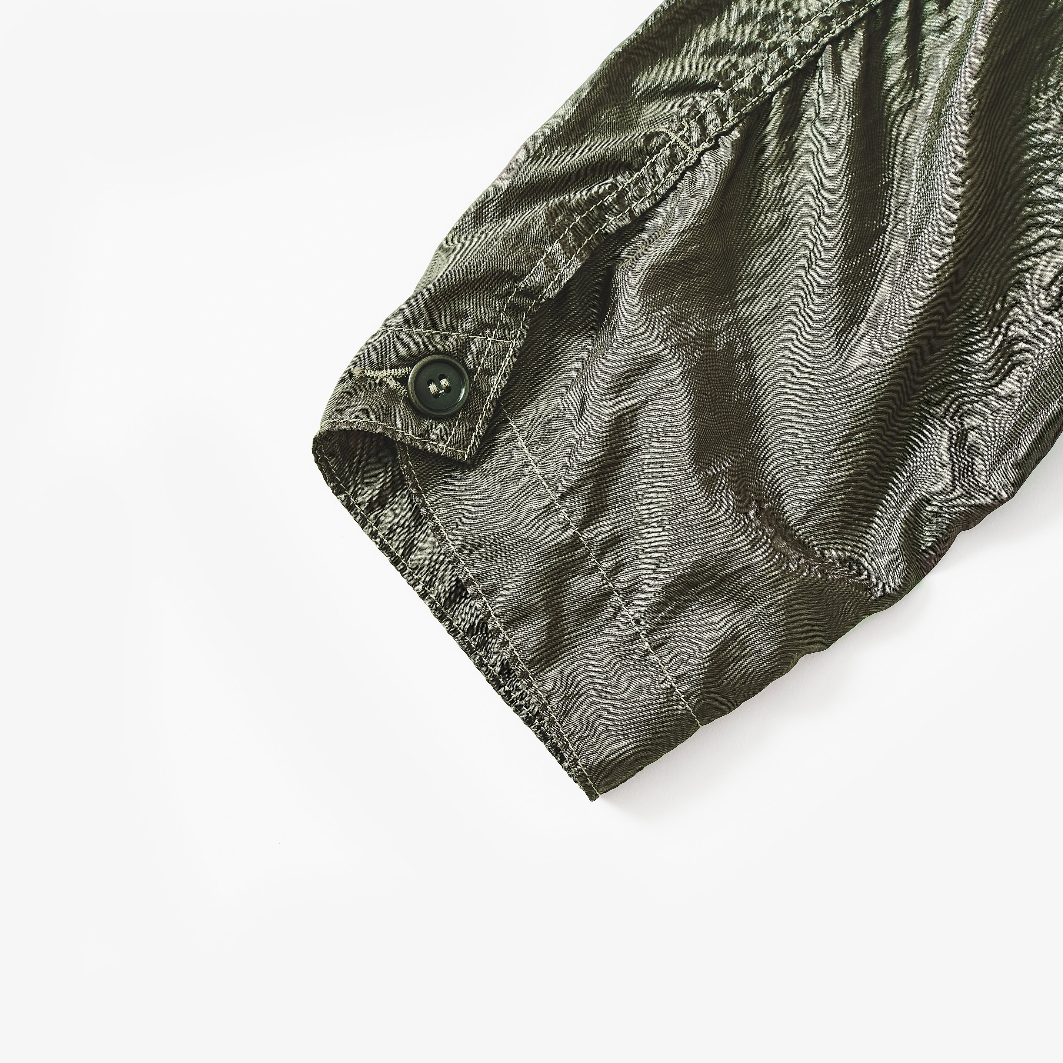 #3115-CTO DEE V : crinkle nylon taffeta olive