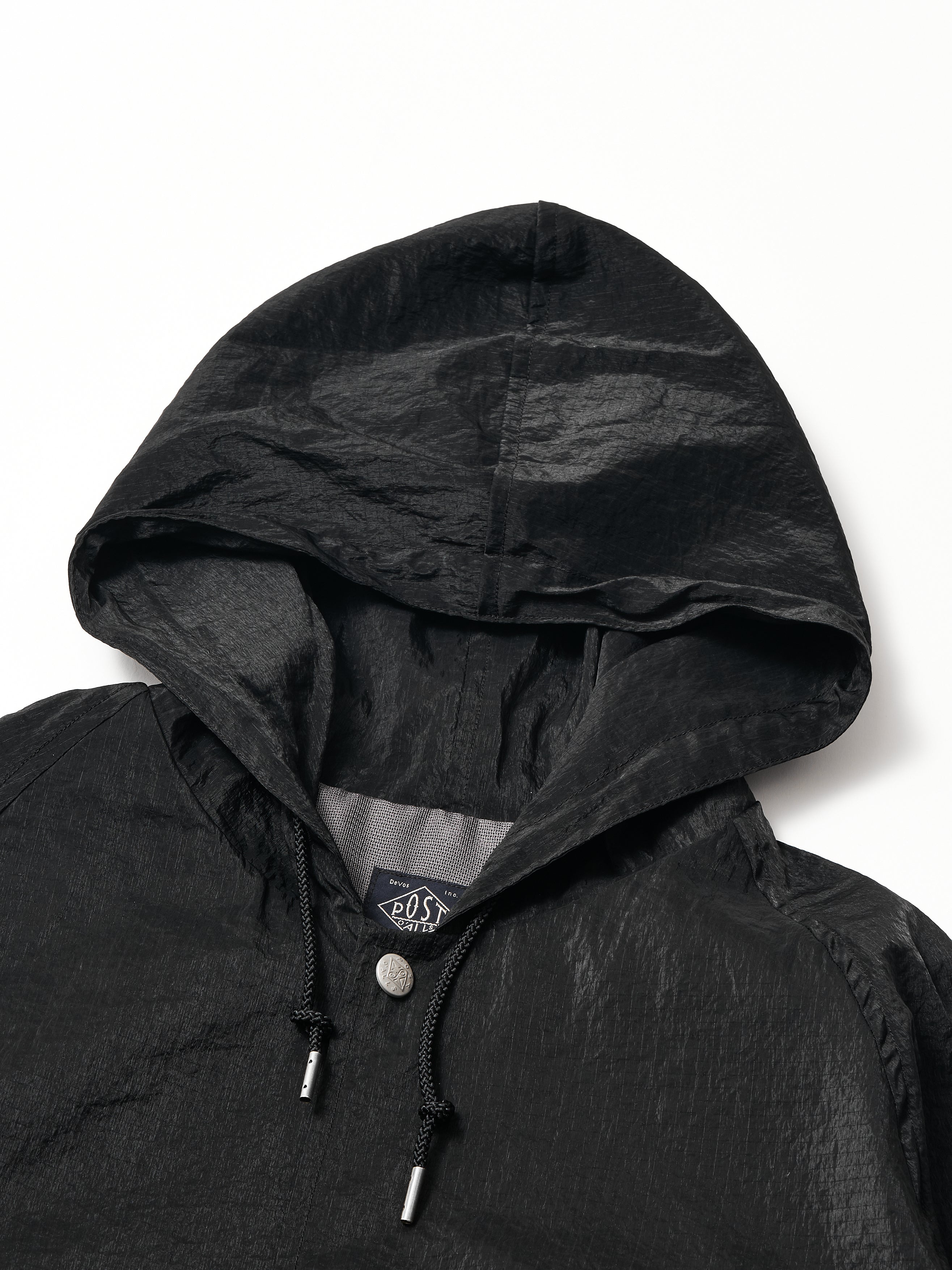 #3111CJH-CNB POST Coach Jacket Hoody : crinckle nylon R/S black_2