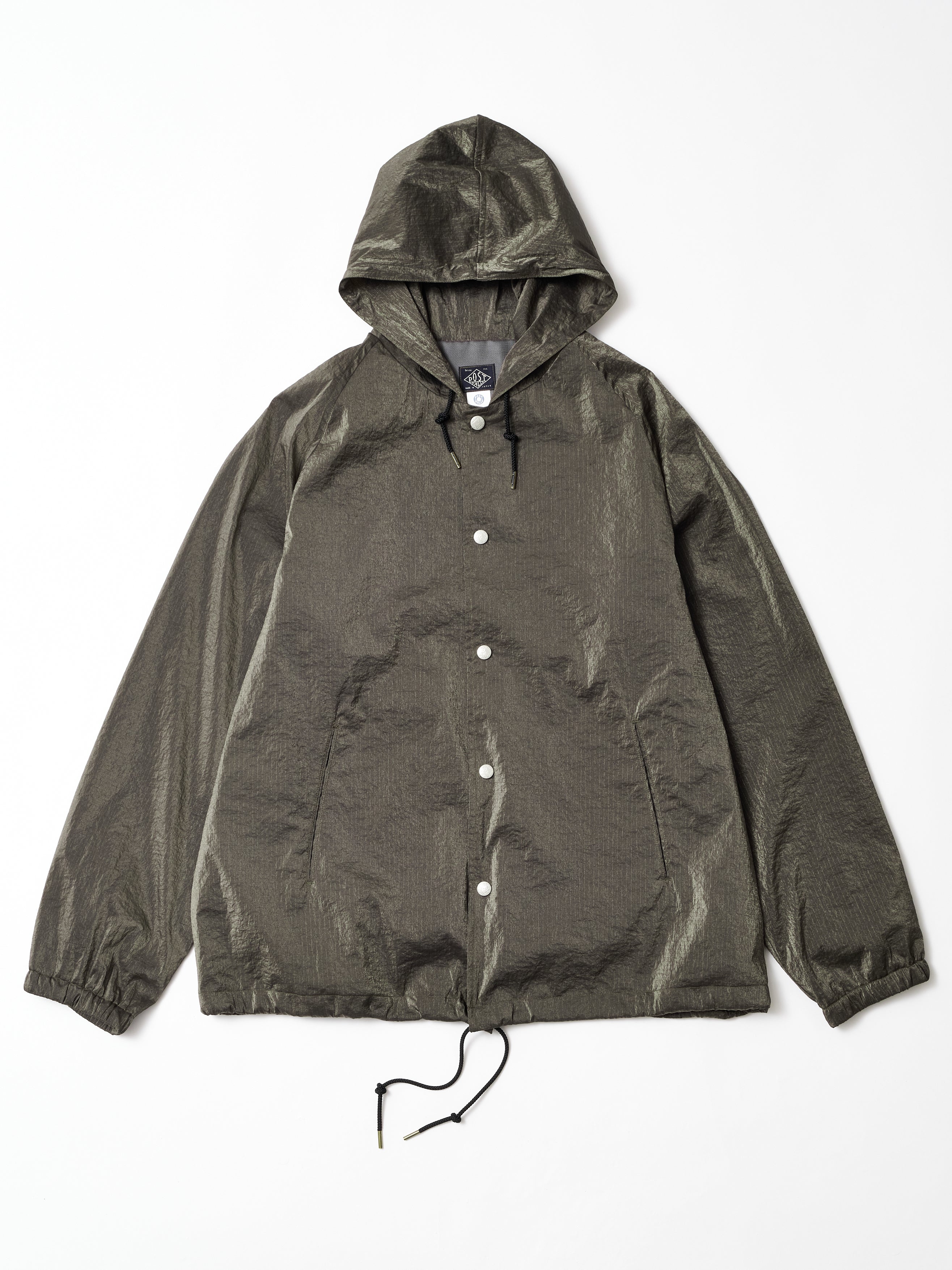 #3111CJH-CNG POST Coach Jacket Hoody : crinckle nylon R/S grey_1