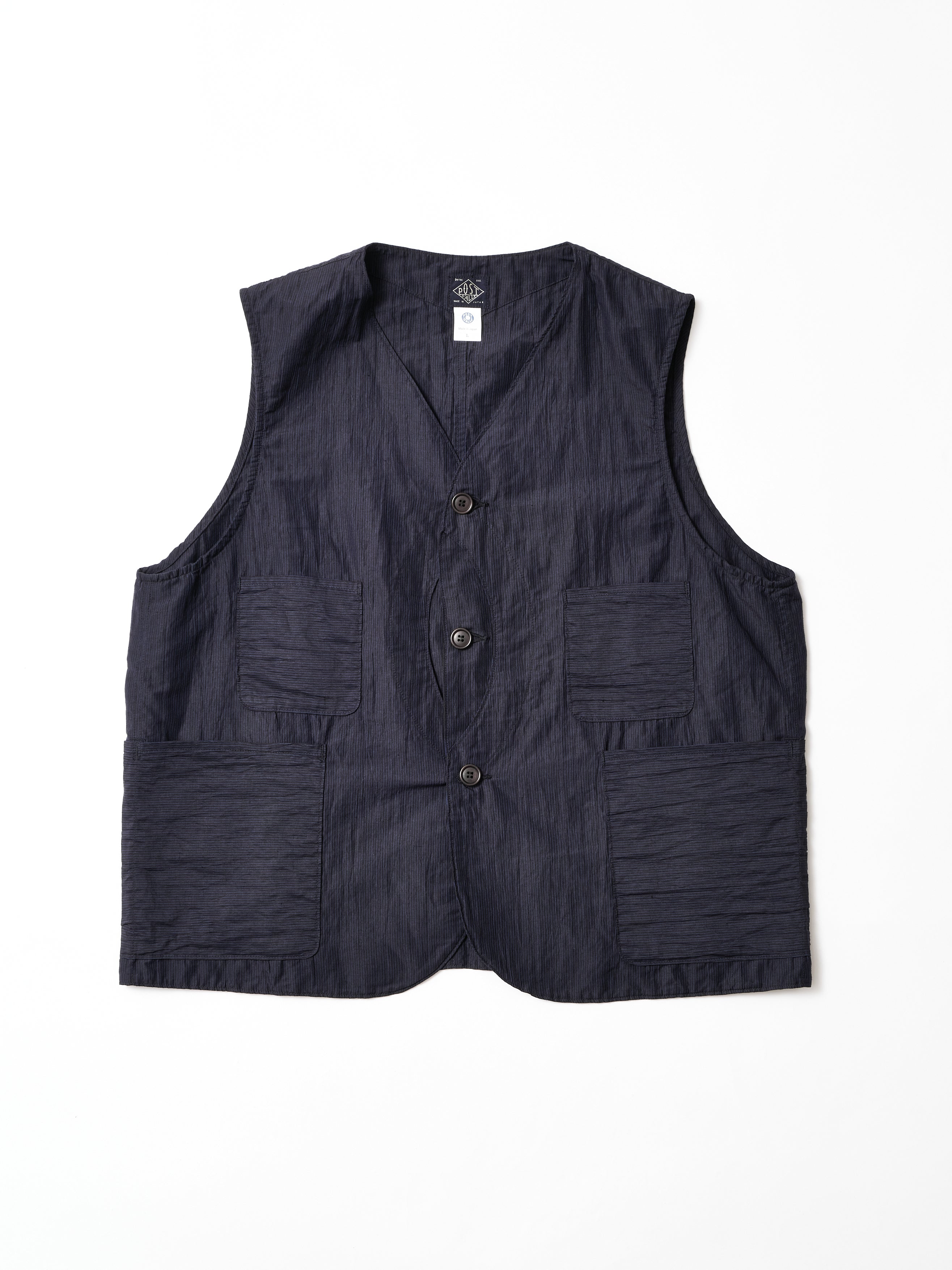 #3504-CTB Royal Moody : crinckle tri-blend black w/navy stripe_1