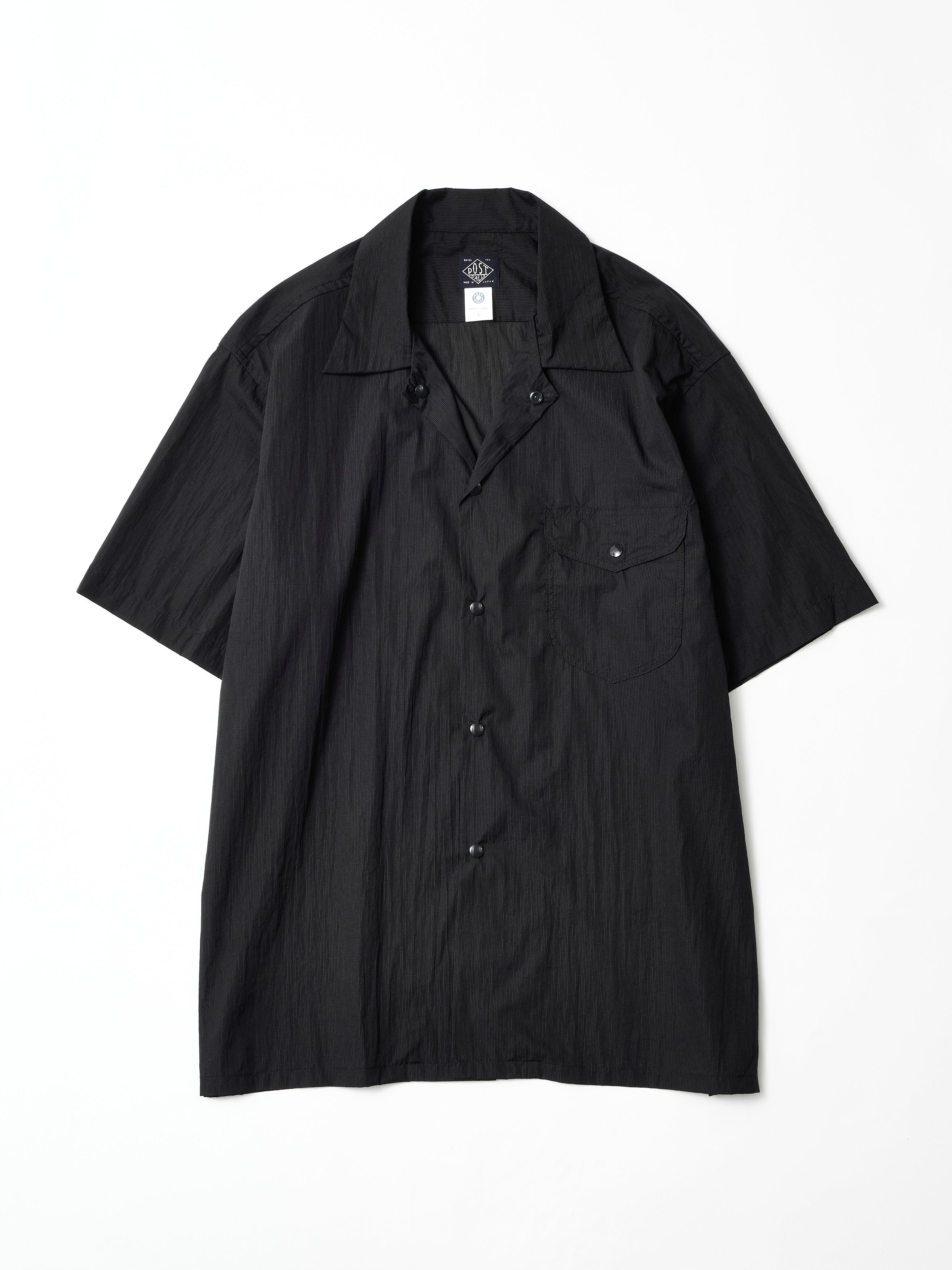 #1207BS-PMB New Basic Shirt S/S : poly mesh black_1